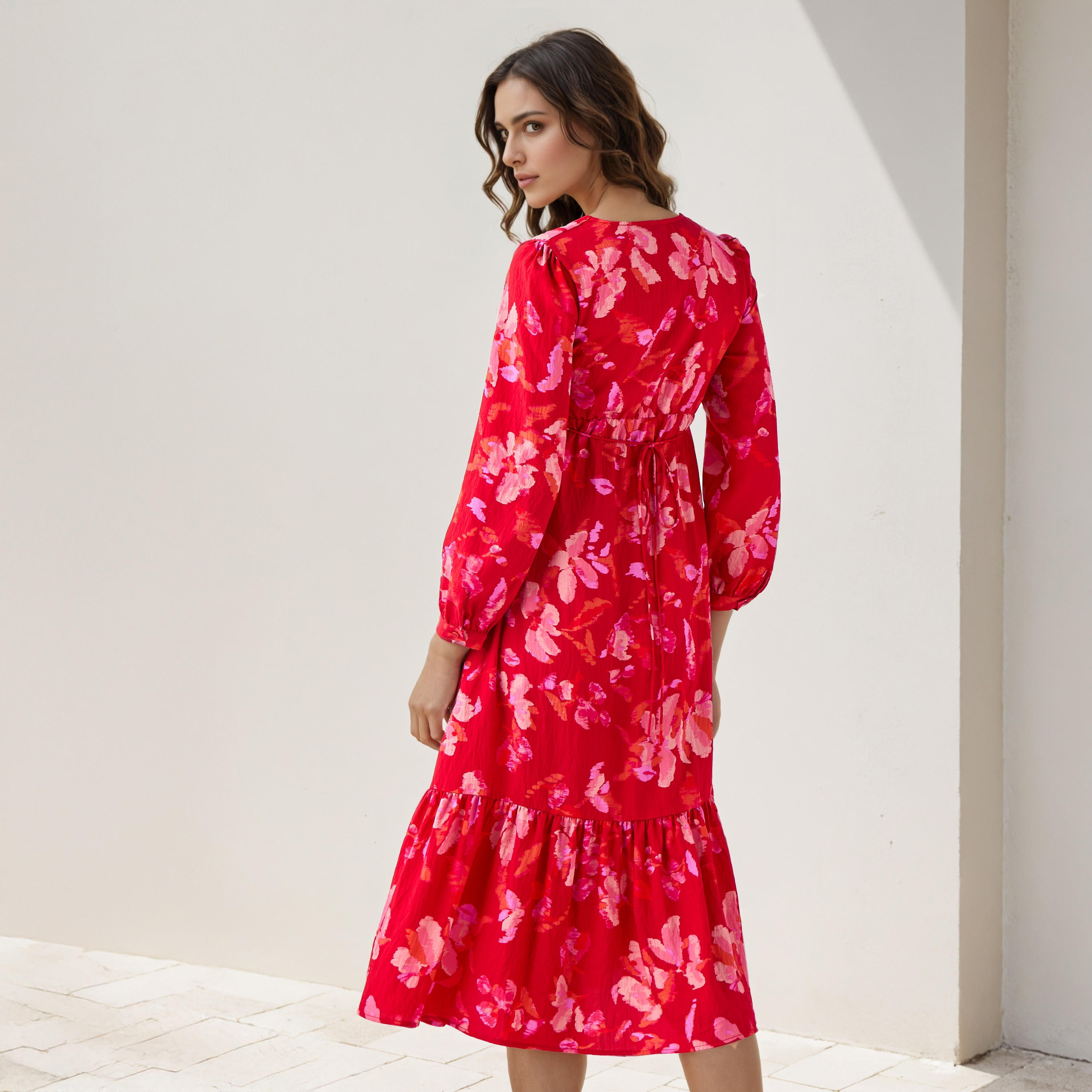 Floral Print A-line Women Dress with Pockets-PROMO_SP_SA_BUNDLE_2FOR159_180925-image-3