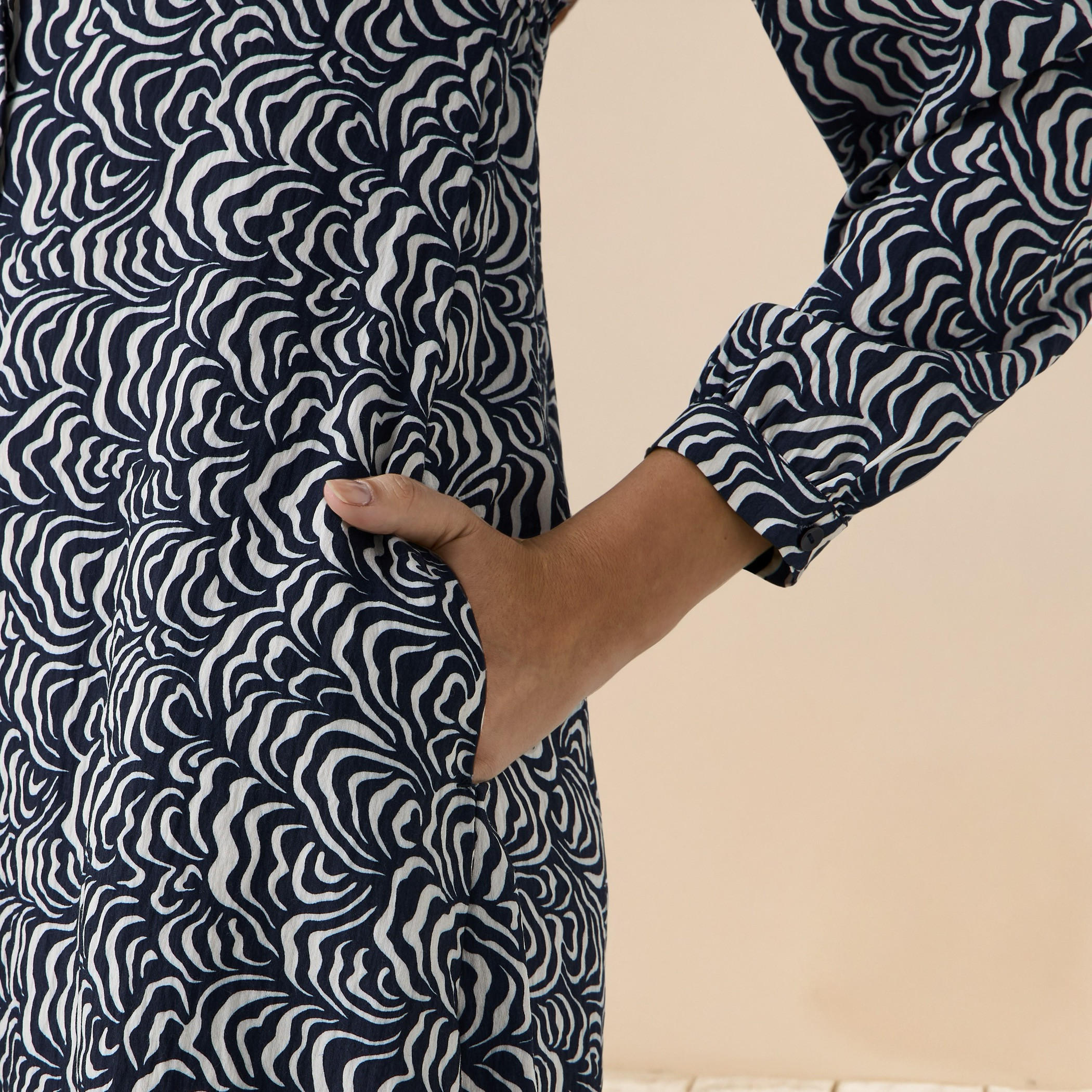 Abstract Print A-line Women Dress with Pockets-women-clothing-dresses-image-5