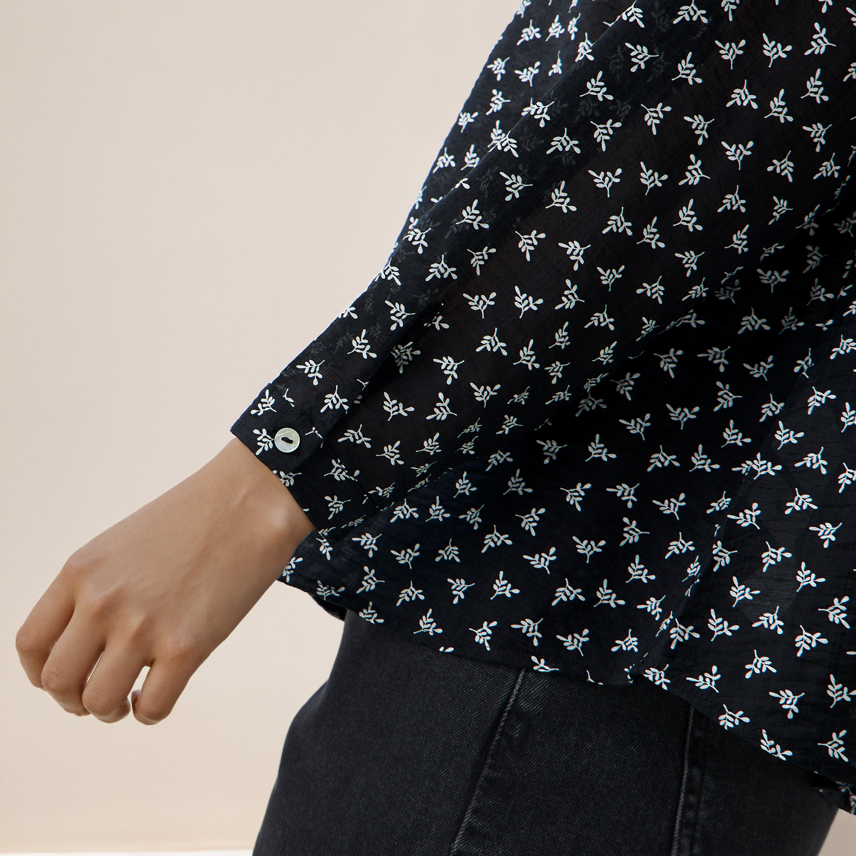 Mandarin Collar Top with Print-women-clothing-shirtsandblouses-blouses-image-5