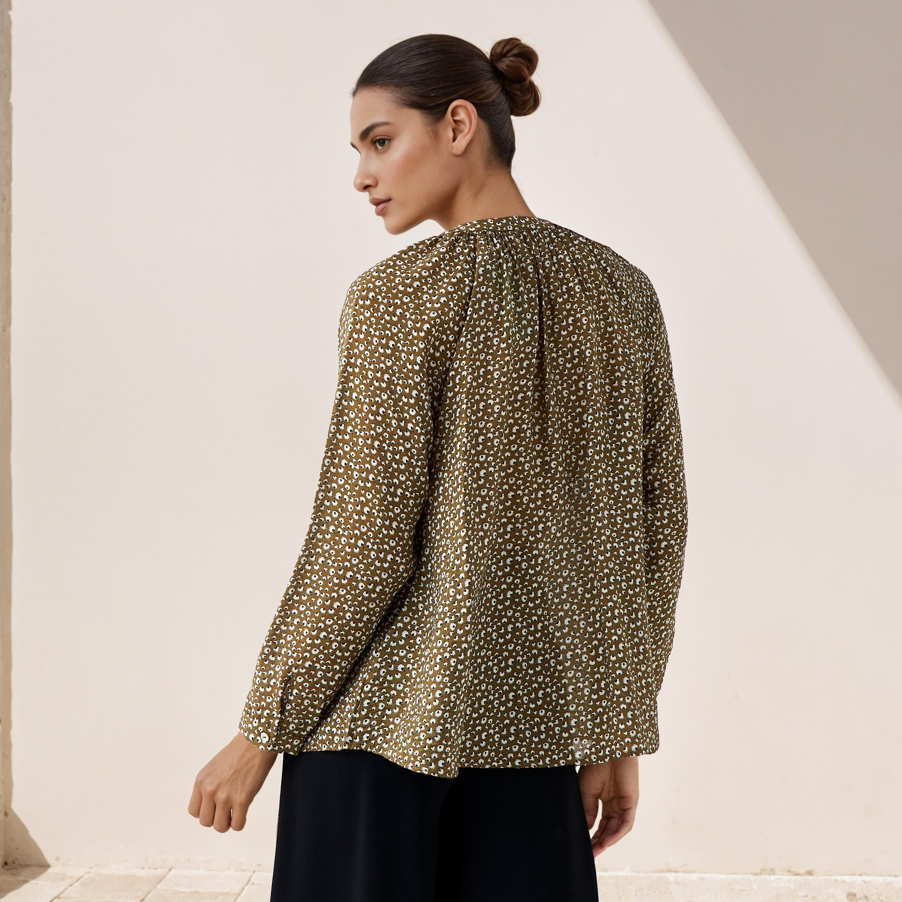 Mandarin Collar Top with Floral Print-women-clothing-shirtsandblouses-blouses-image-3
