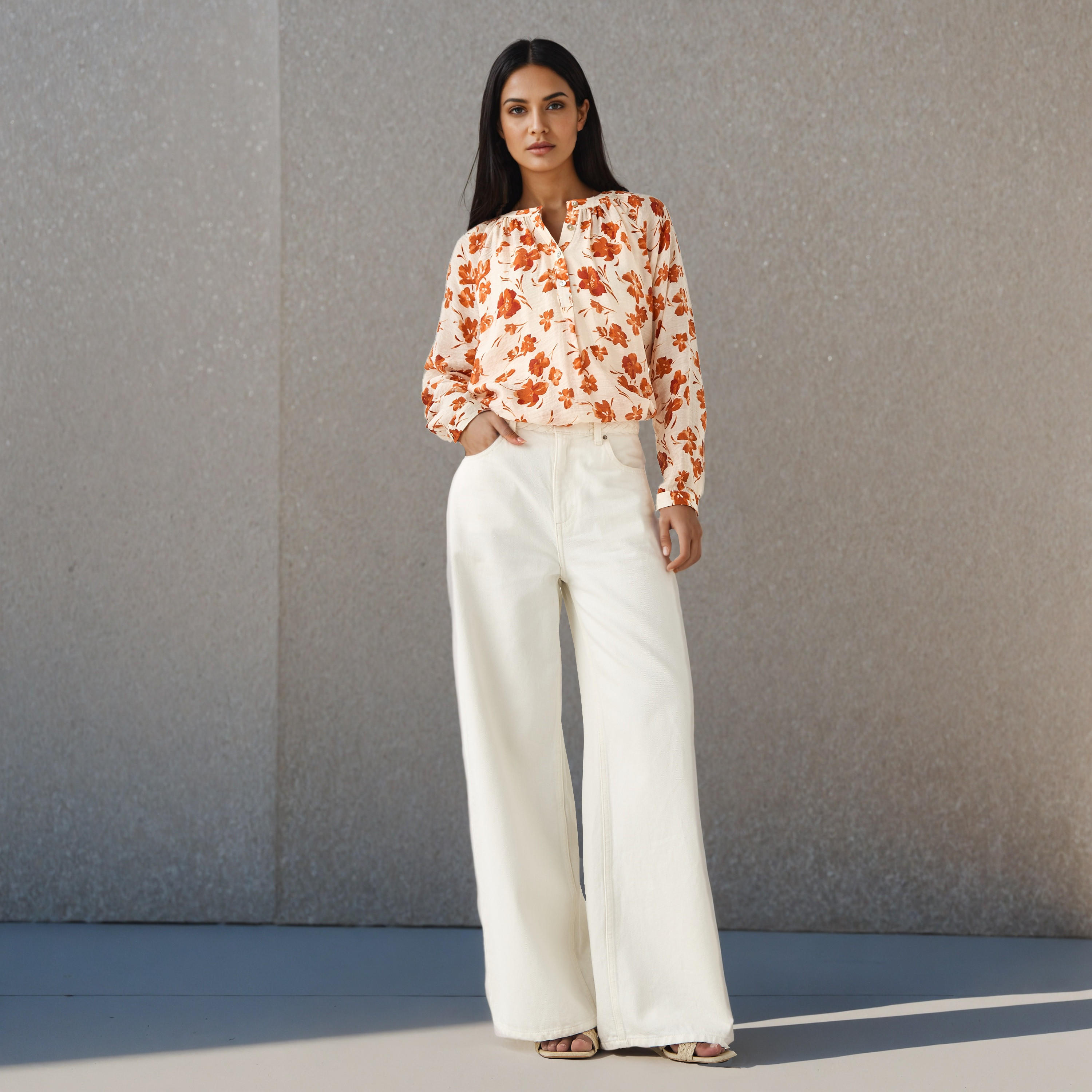 بلوزة بياقة ماندرين وطبعات زهرية-women-clothing-shirtsandblouses-blouses-image-2