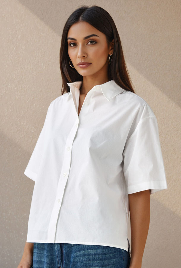 قميص قطن بياقة عادية-women-clothing-shirtsandblouses-shirts-image-1