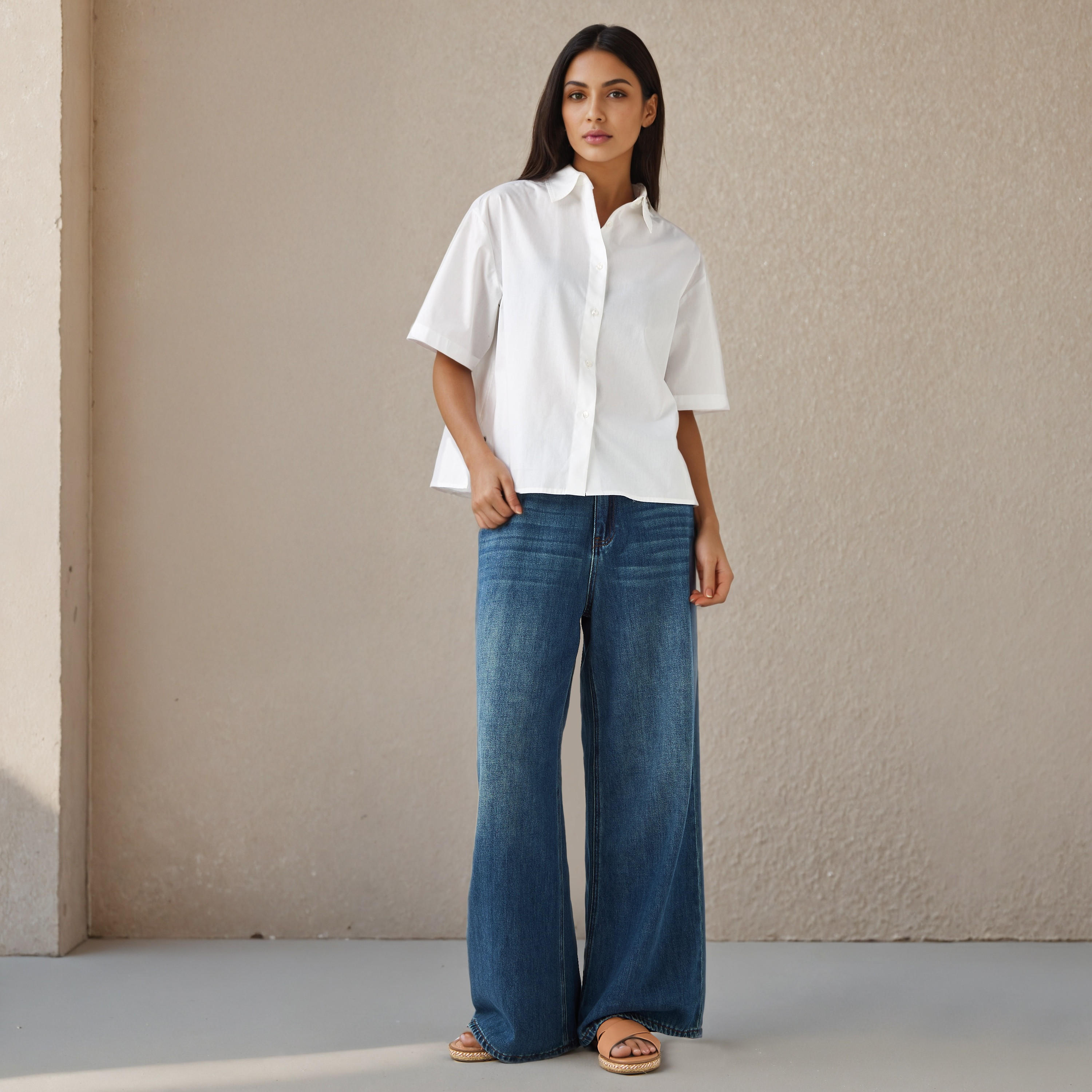 Cotton Shirt with Collar-women-clothing-shirtsandblouses-shirts-image-2