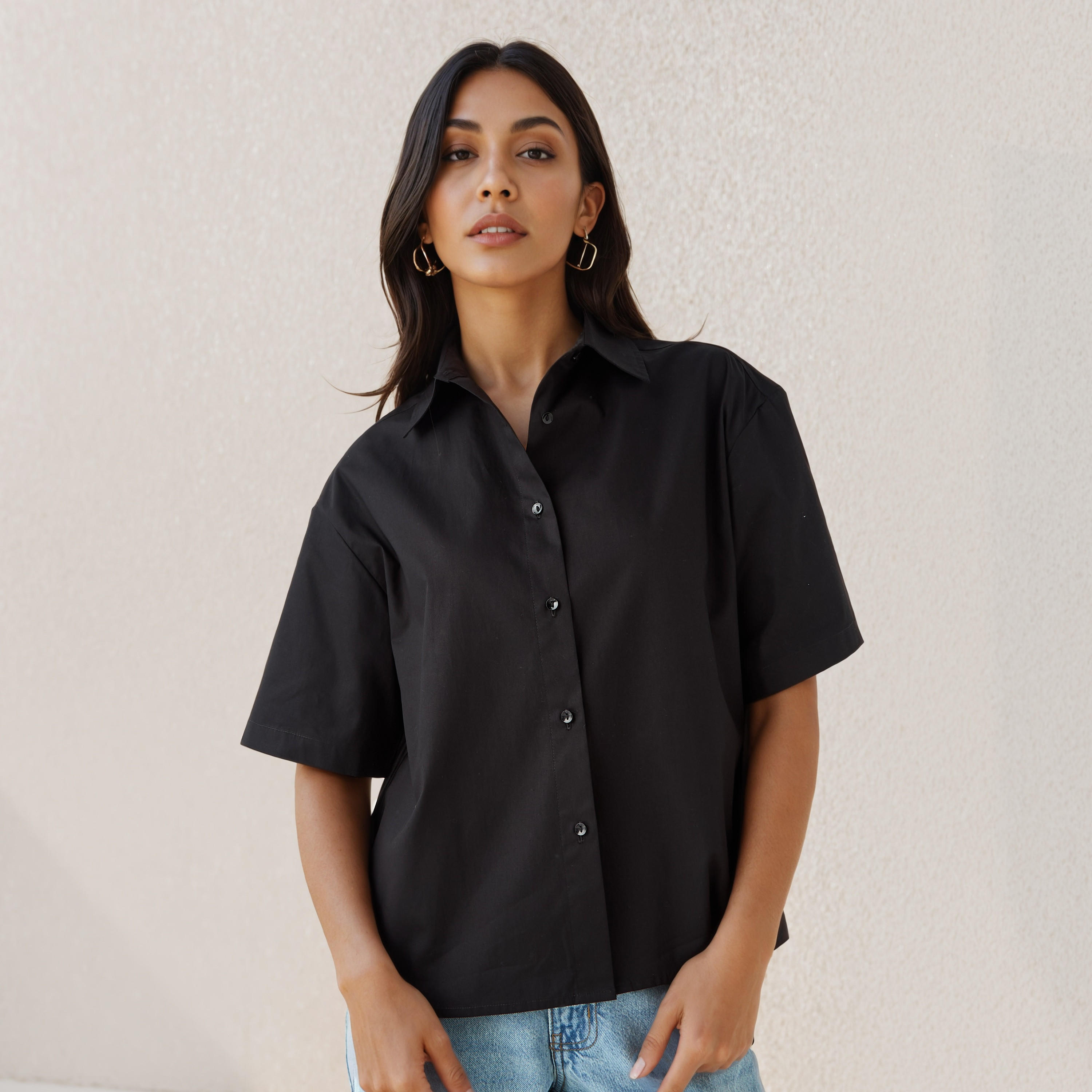 Cotton Shirt with Collar-women-clothing-shirtsandblouses-shirts-image-1