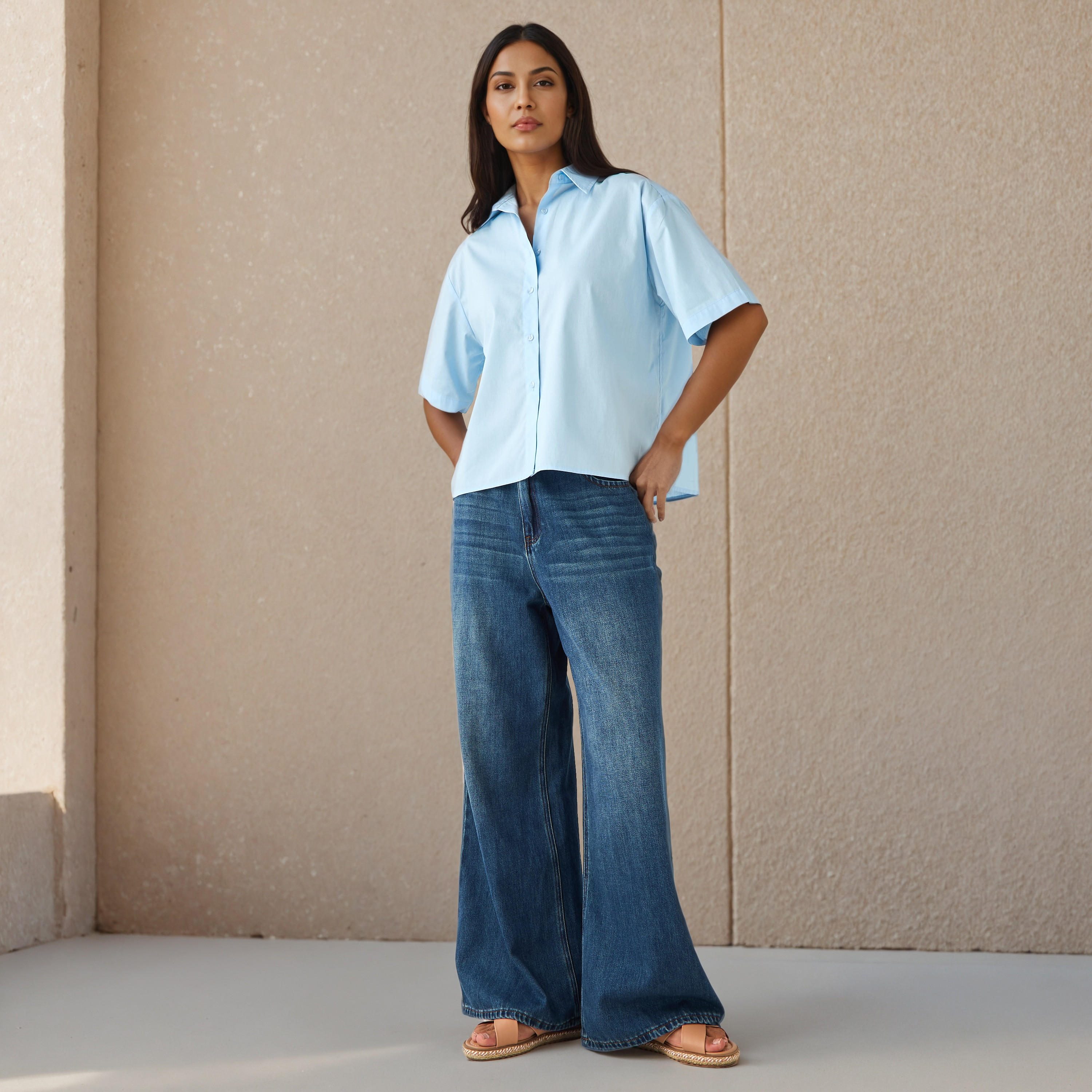 Cotton Shirt with Collar-women-clothing-shirtsandblouses-shirts-image-2