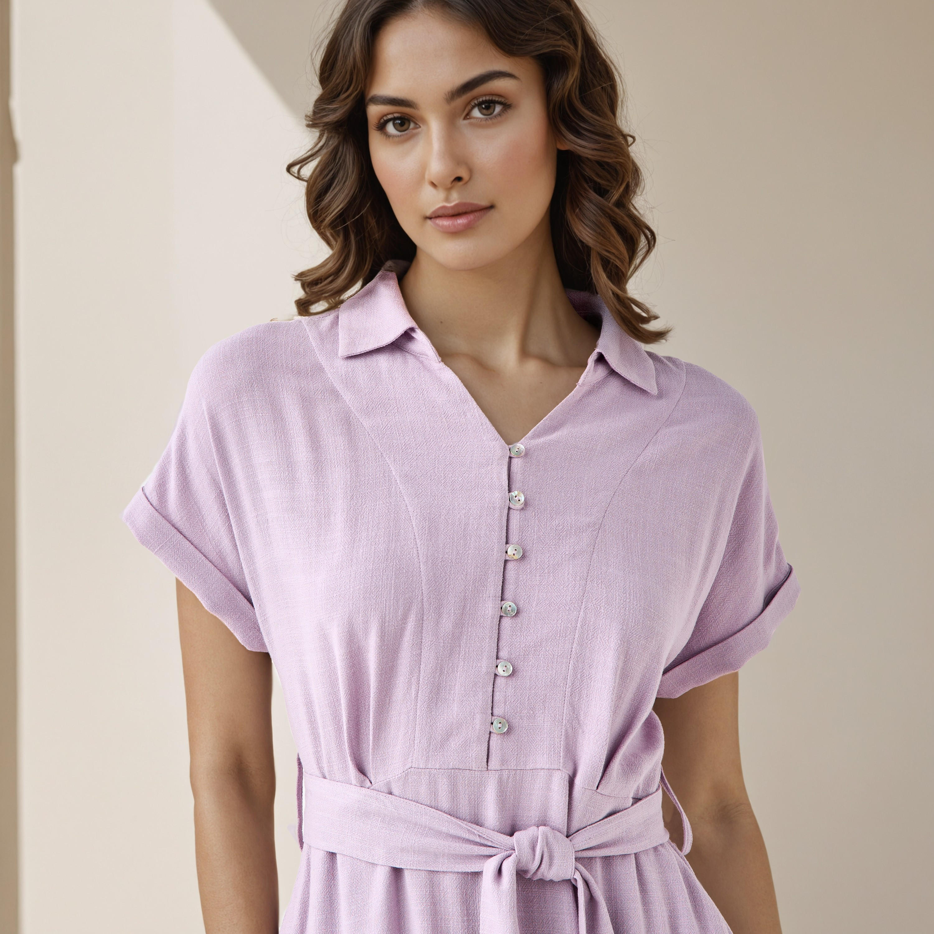 Linen Blend Midi Shirt Dress with Waist Tie-Up-PROMO_SP_AE_2FOR149_110625-image-4