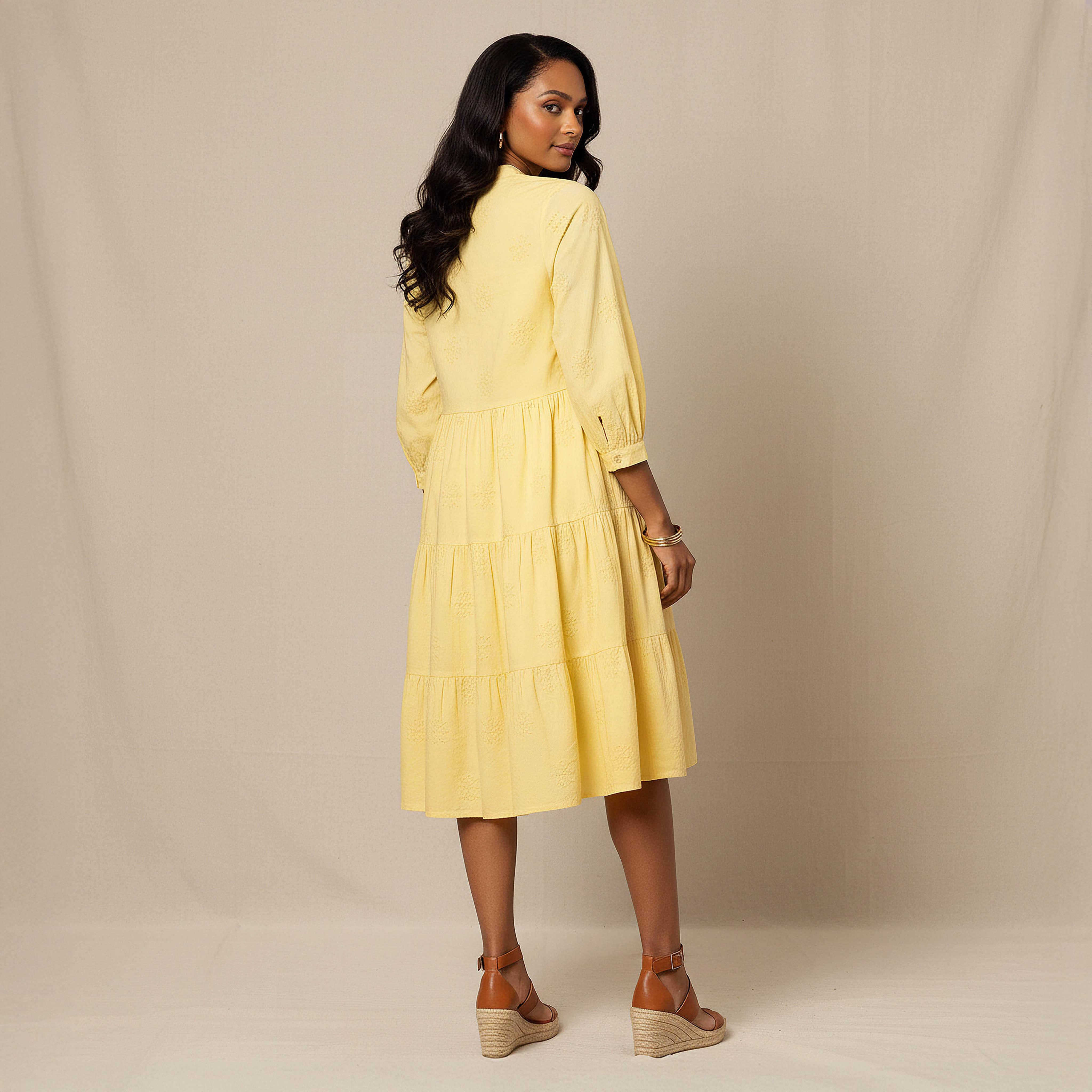 Embroidered Tiered Women Dress with Mandarin Collar Cotton-PROMO_SP_AE_2FOR149_110625-image-3
