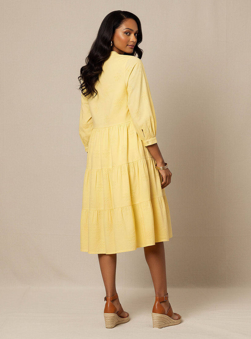 Embroidered Tiered Women Dress with Mandarin Collar Cotton-PROMO_SP_AE_2FOR149_110625-image-3