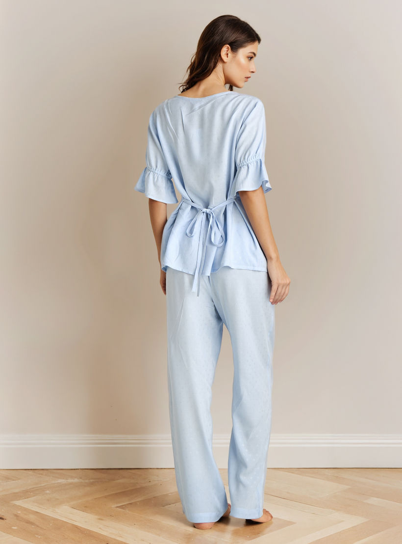 Pyjama Set Button Down Shirt & Trousers Viscose-women-clothing-nightwear-pyjamas-longsets-image-3