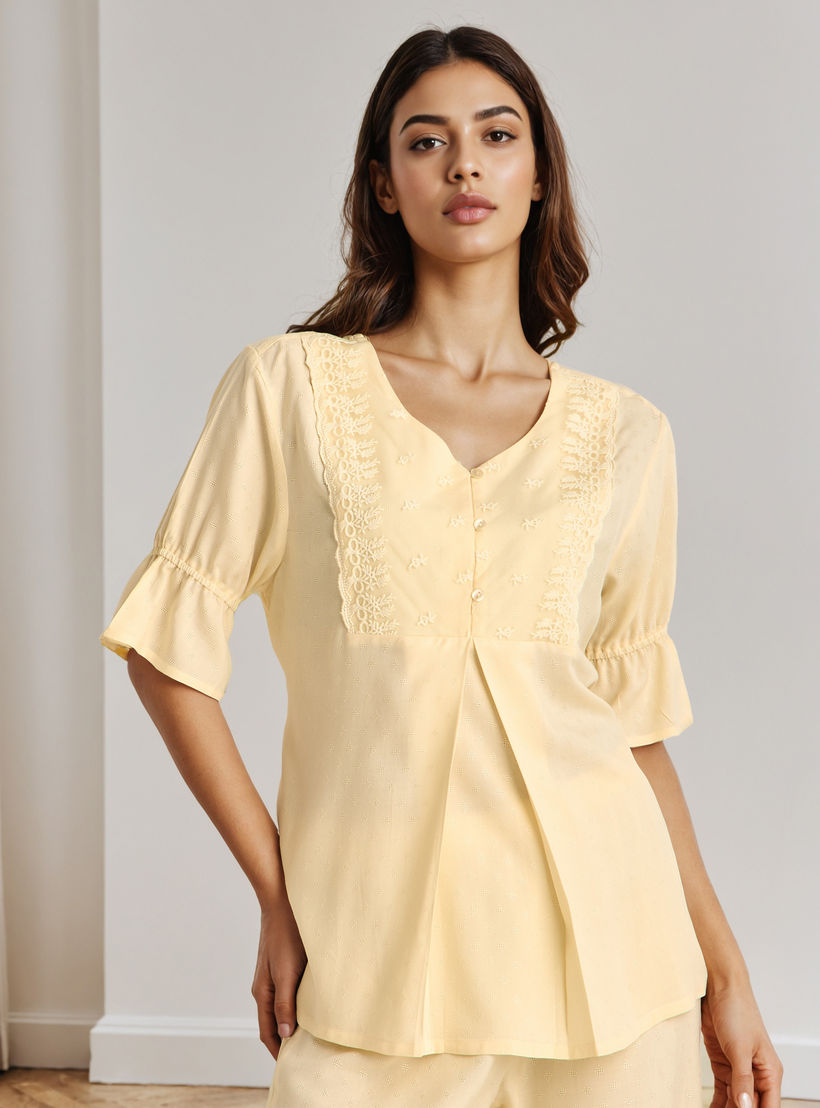 Pyjama Set Button Down Shirt & Trousers Viscose-women-clothing-nightwear-pyjamas-longsets-image-2