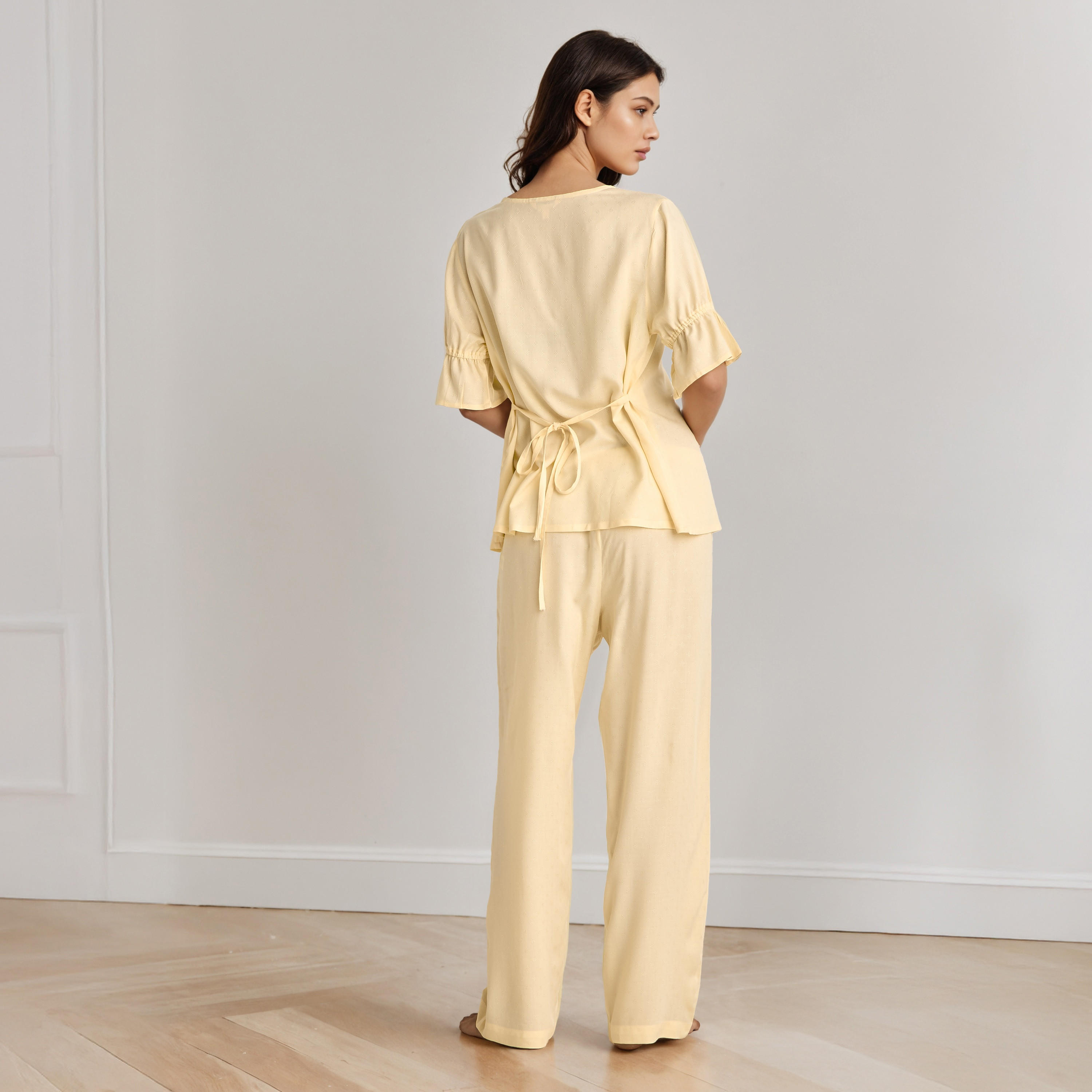 Pyjama Set Button Down Shirt & Trousers Viscose-women-clothing-nightwear-pyjamas-longsets-image-3