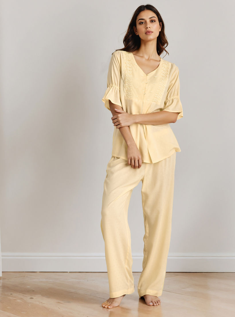 Pyjama Set Button Down Shirt & Trousers Viscose-women-clothing-nightwear-pyjamas-longsets-image-7