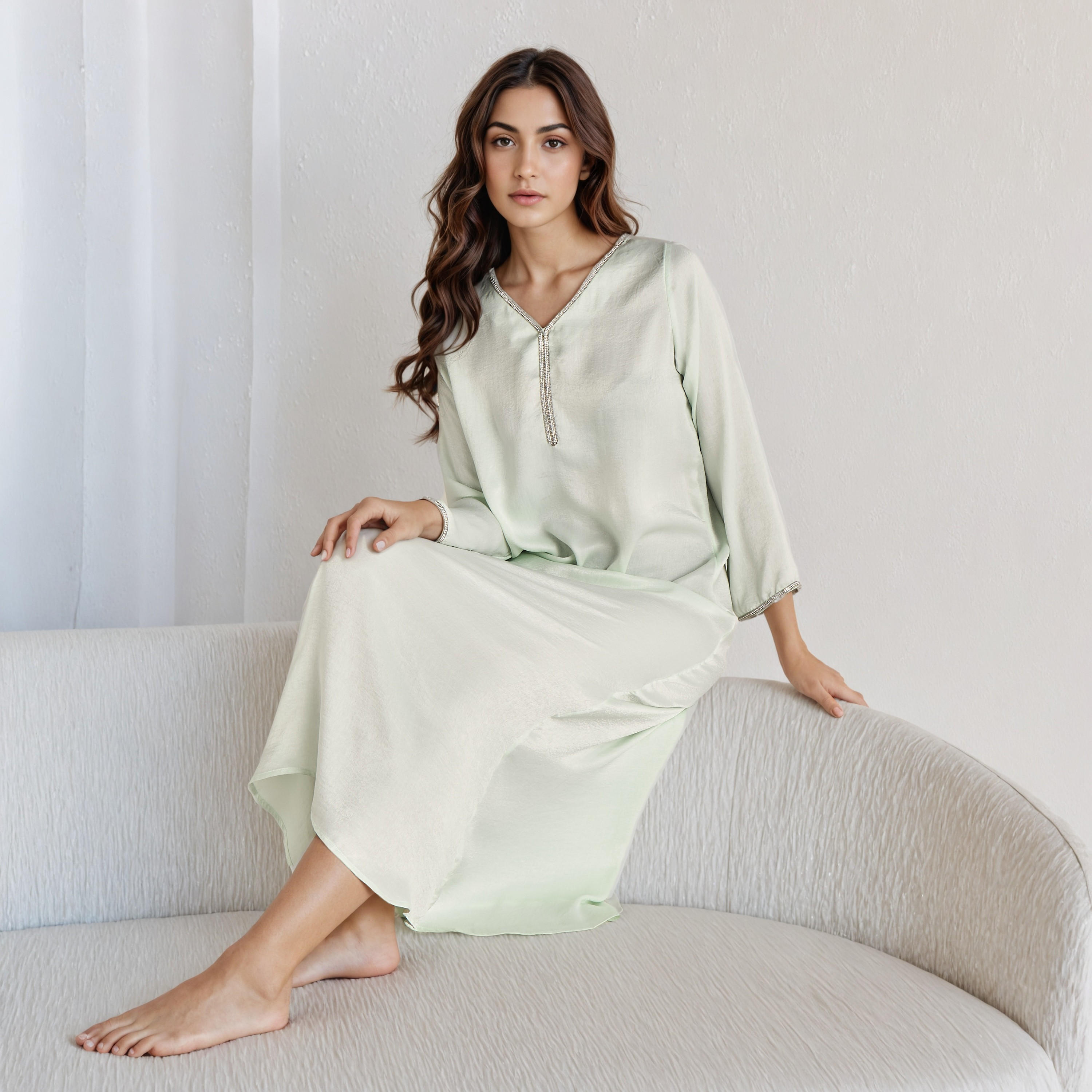 Nighty Maxi Length with V-neck-women-clothing-nightwear-nighties-image-1