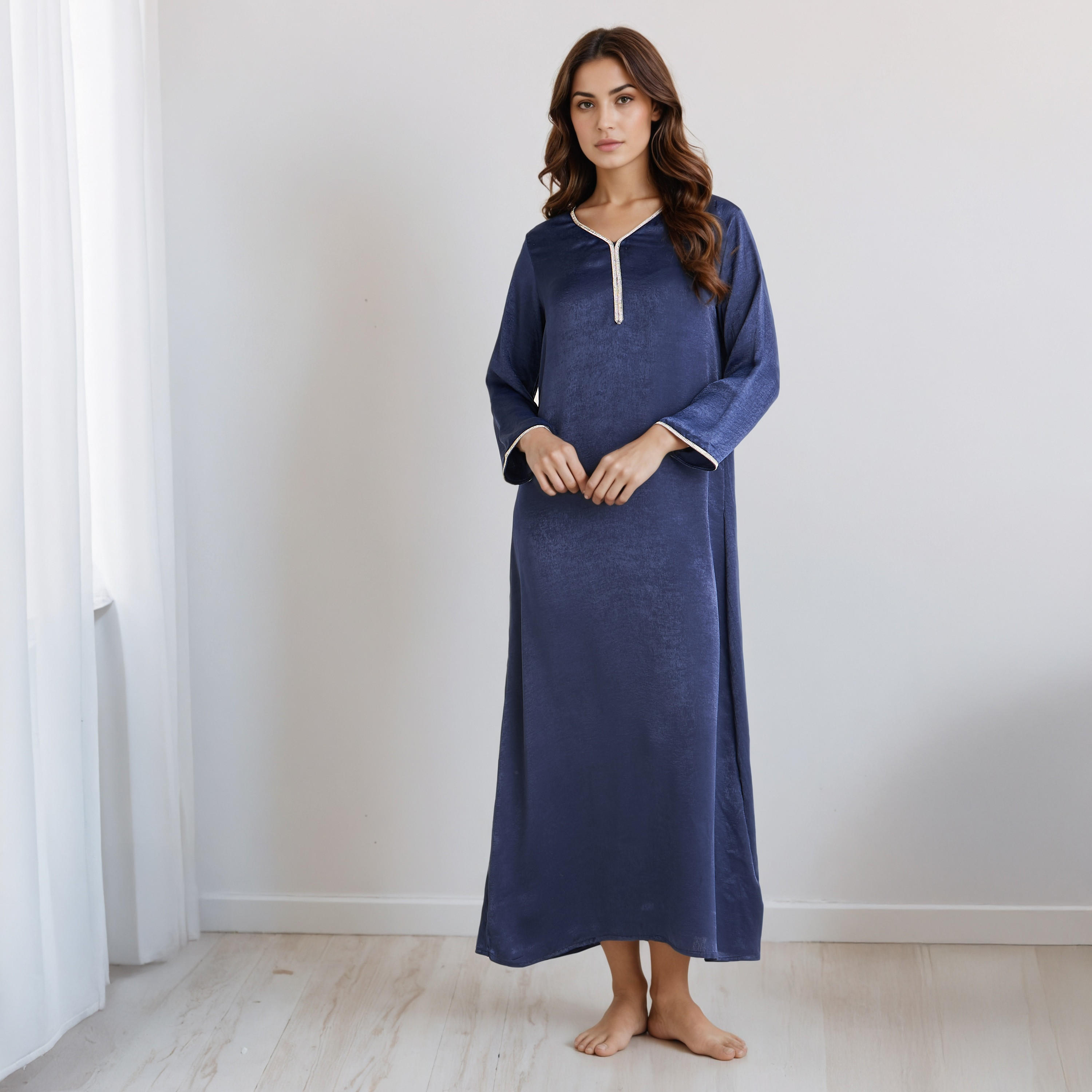 Nighty Maxi Length with V-neck-women-clothing-nightwear-nighties-image-1
