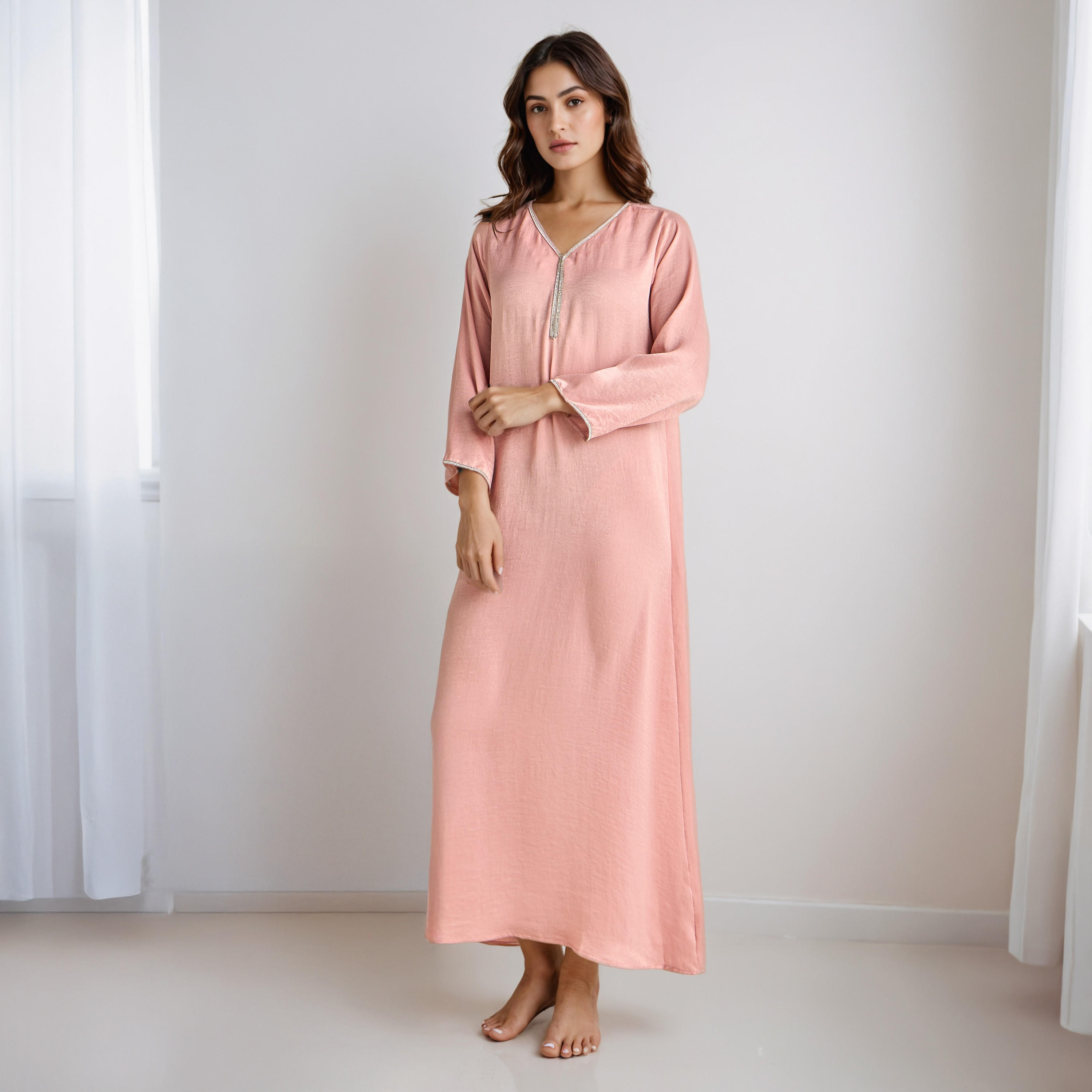 Nighty Maxi Length with V-neck-women-clothing-nightwear-nighties-image-1