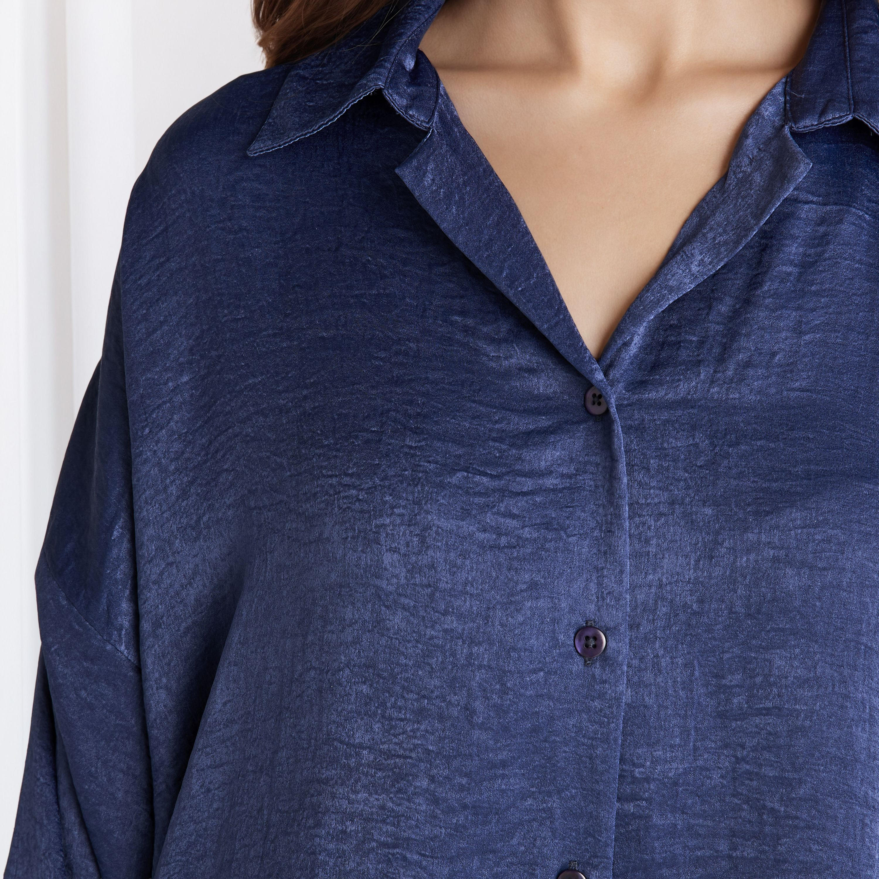 Pyjama Set Collared Shirt & Trousers Polyester-women-clothing-nightwear-pyjamas-longsets-image-6