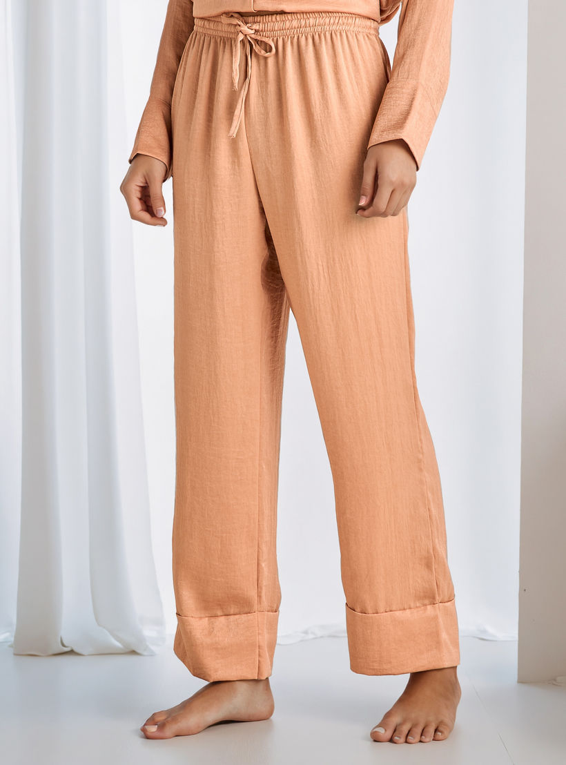 طقم بيجاما قميص بياقة وبنطلون من البوليستر-women-clothing-nightwear-pyjamas-longsets-image-4