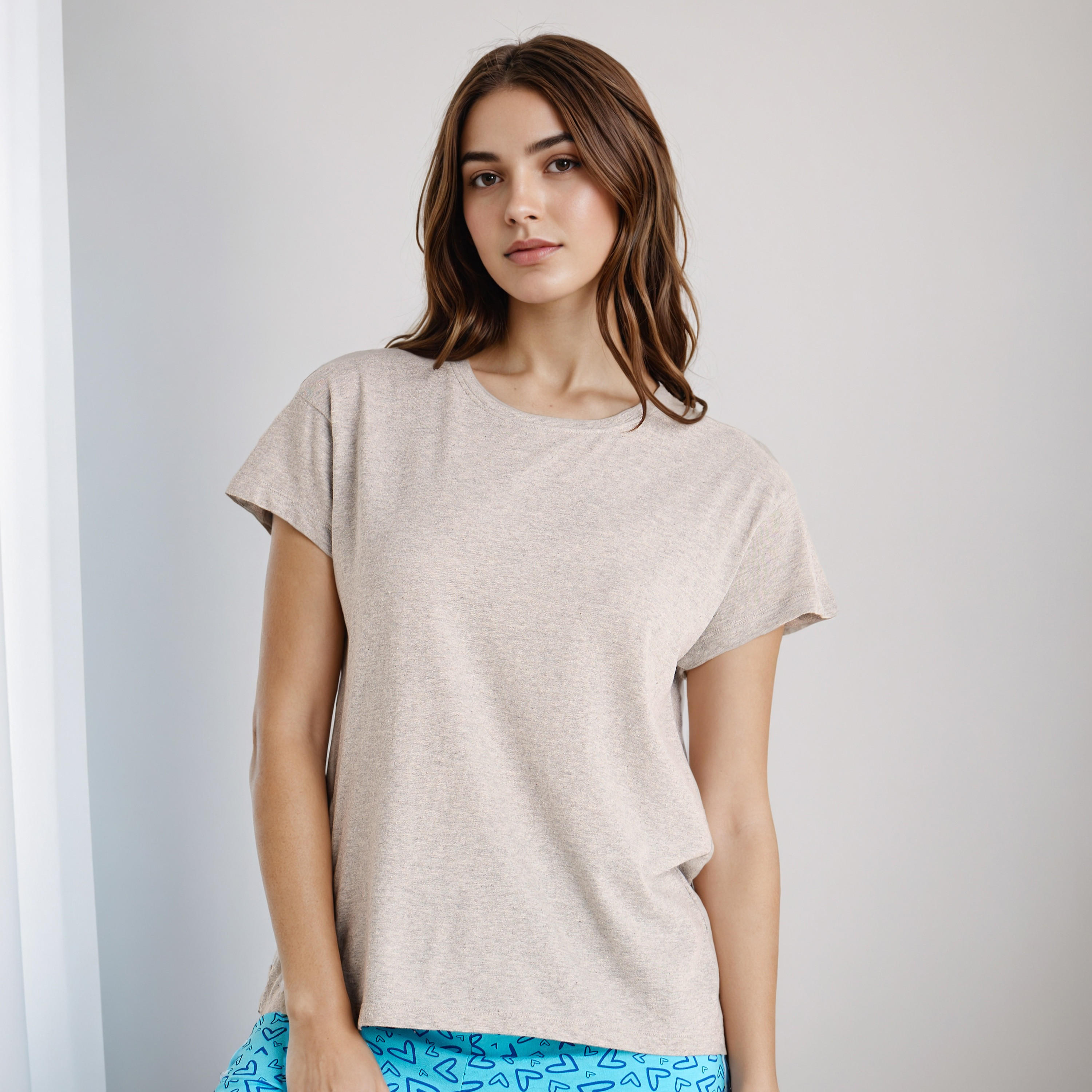 طقم بيجاما قطن تيشيرت وبنطلون-women-clothing-nightwear-pyjamas-longsets-image-2