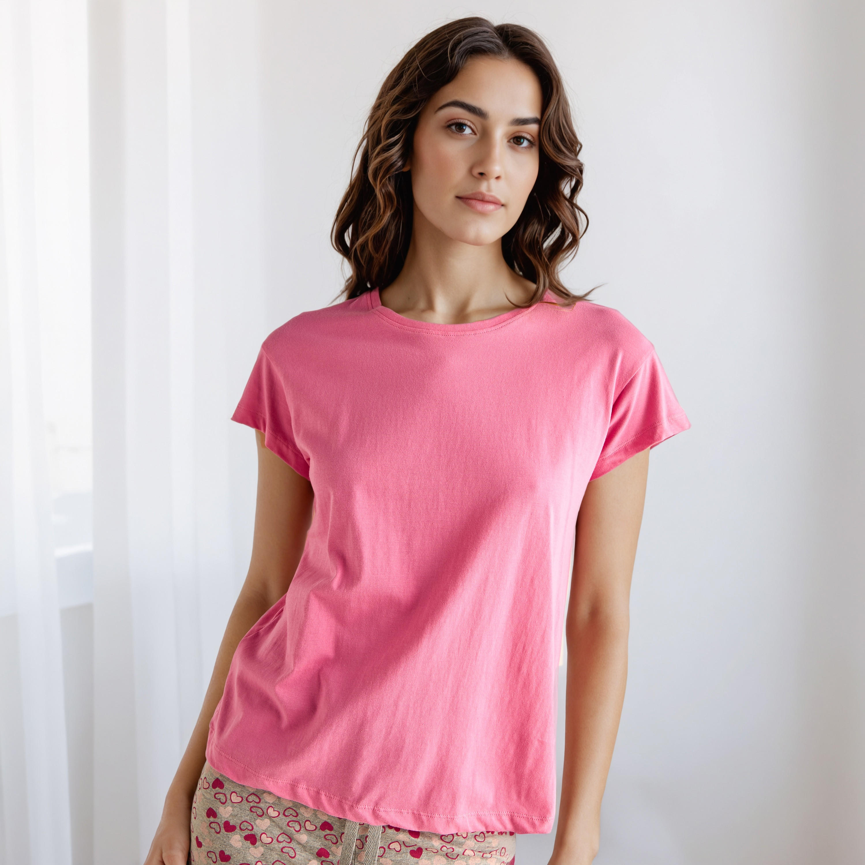 Pyjama Set T-shirt & Trousers Cotton-women-clothing-nightwear-pyjamas-longsets-image-2