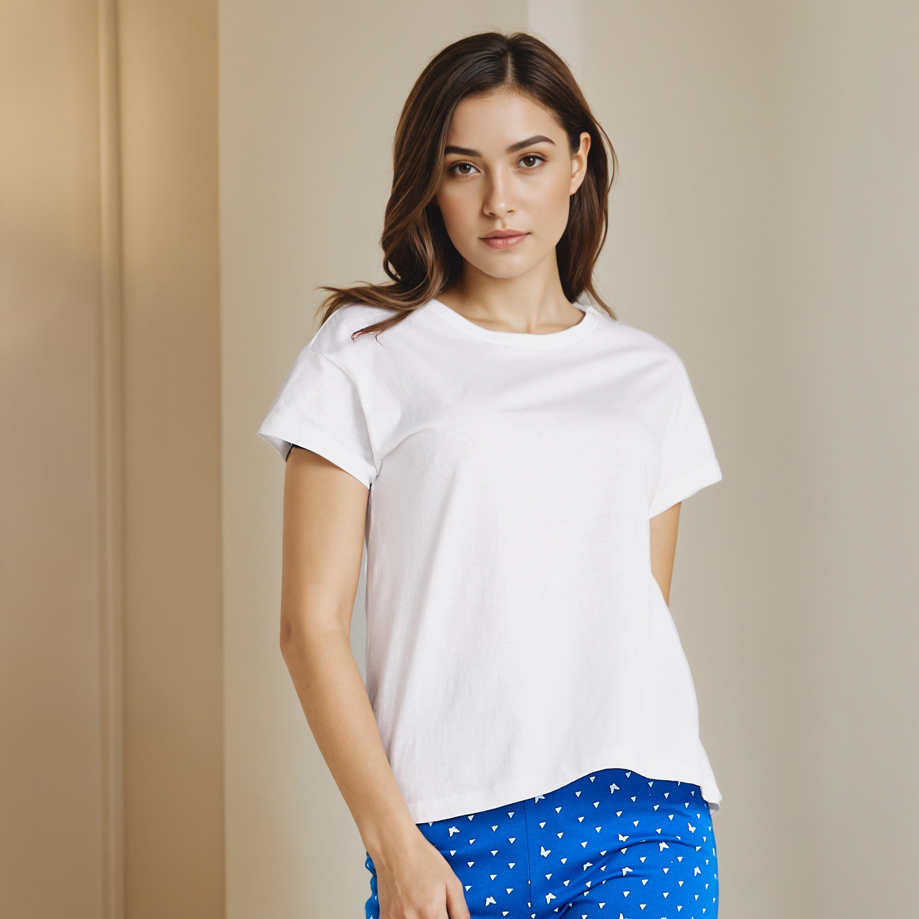 Pyjama Set T-shirt & Trousers Cotton-women-clothing-nightwear-pyjamas-longsets-image-2