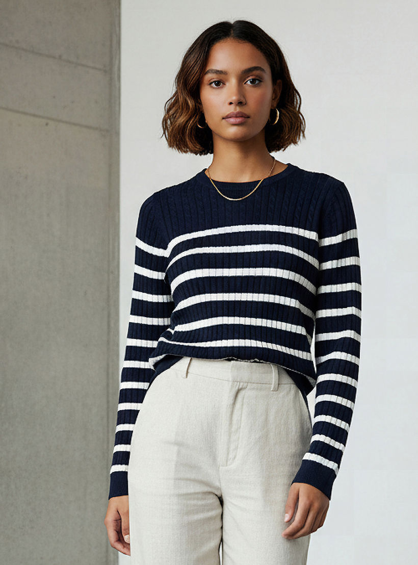 Striped Crew Neck Sweater-women-clothing-cardigansandjumpers-jumpers-image-1
