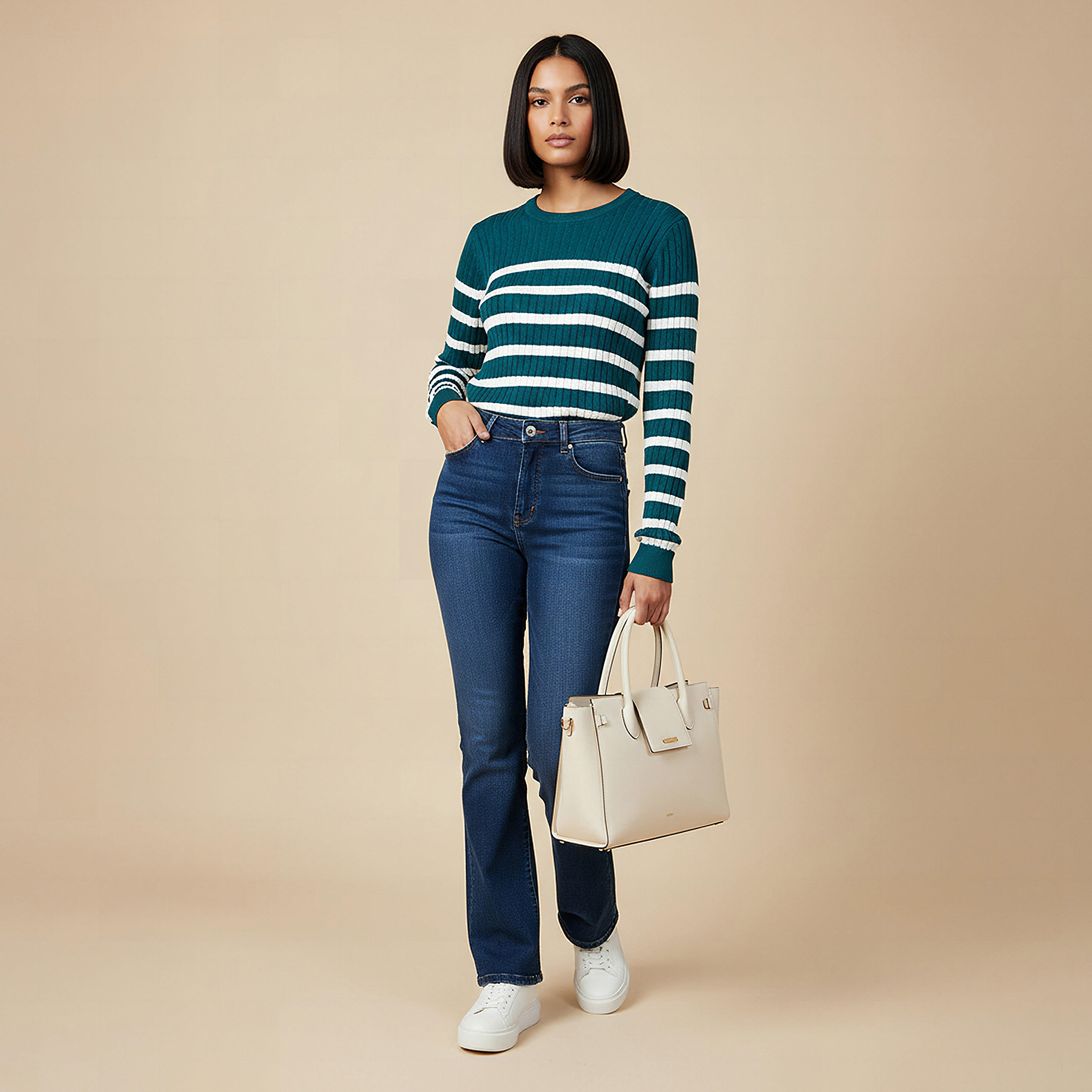 Striped Crew Neck Sweater-women-clothing-cardigansandjumpers-jumpers-image-2