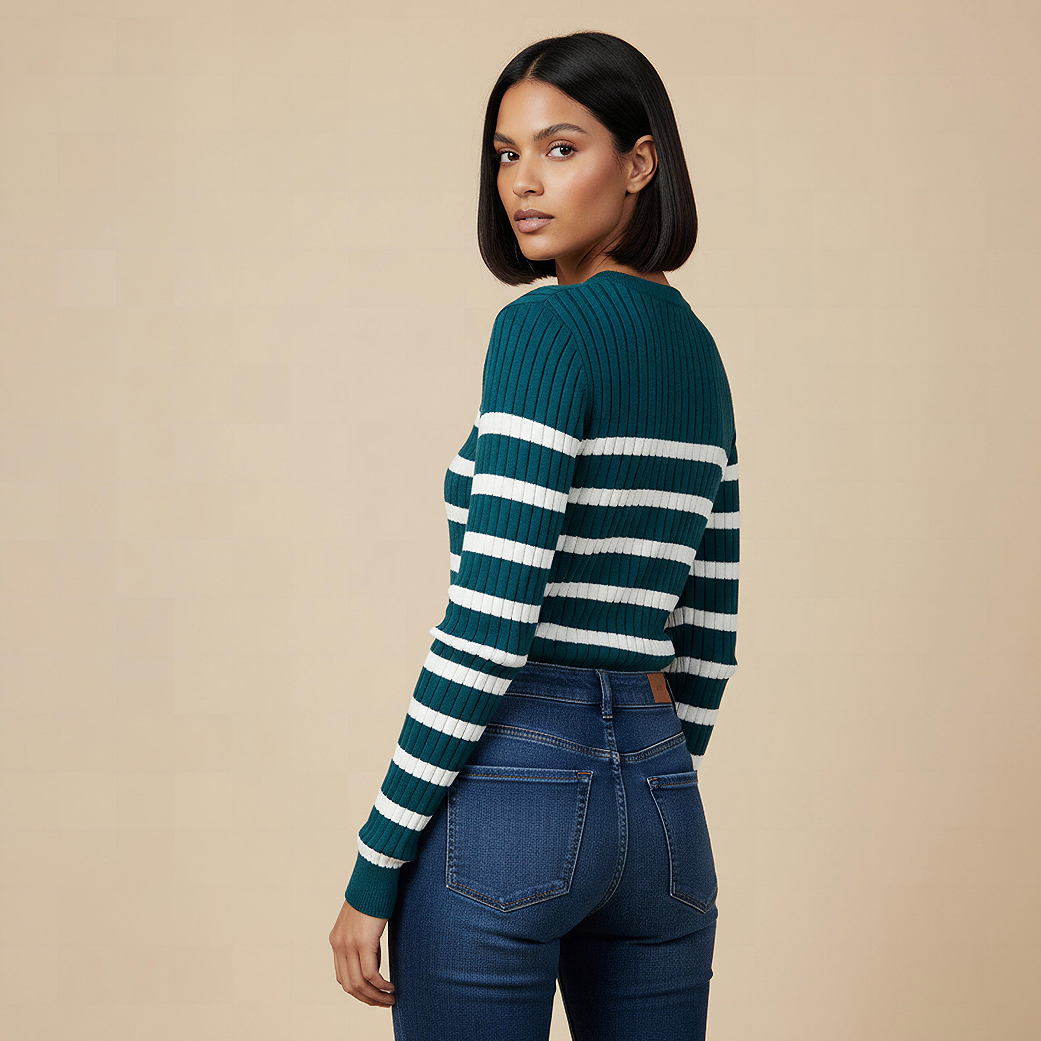 Striped Crew Neck Sweater-women-clothing-cardigansandjumpers-jumpers-image-3
