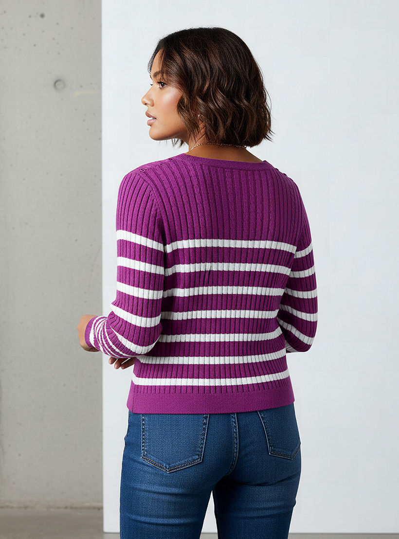 Striped Crew Neck Sweater-women-clothing-cardigansandjumpers-jumpers-image-3
