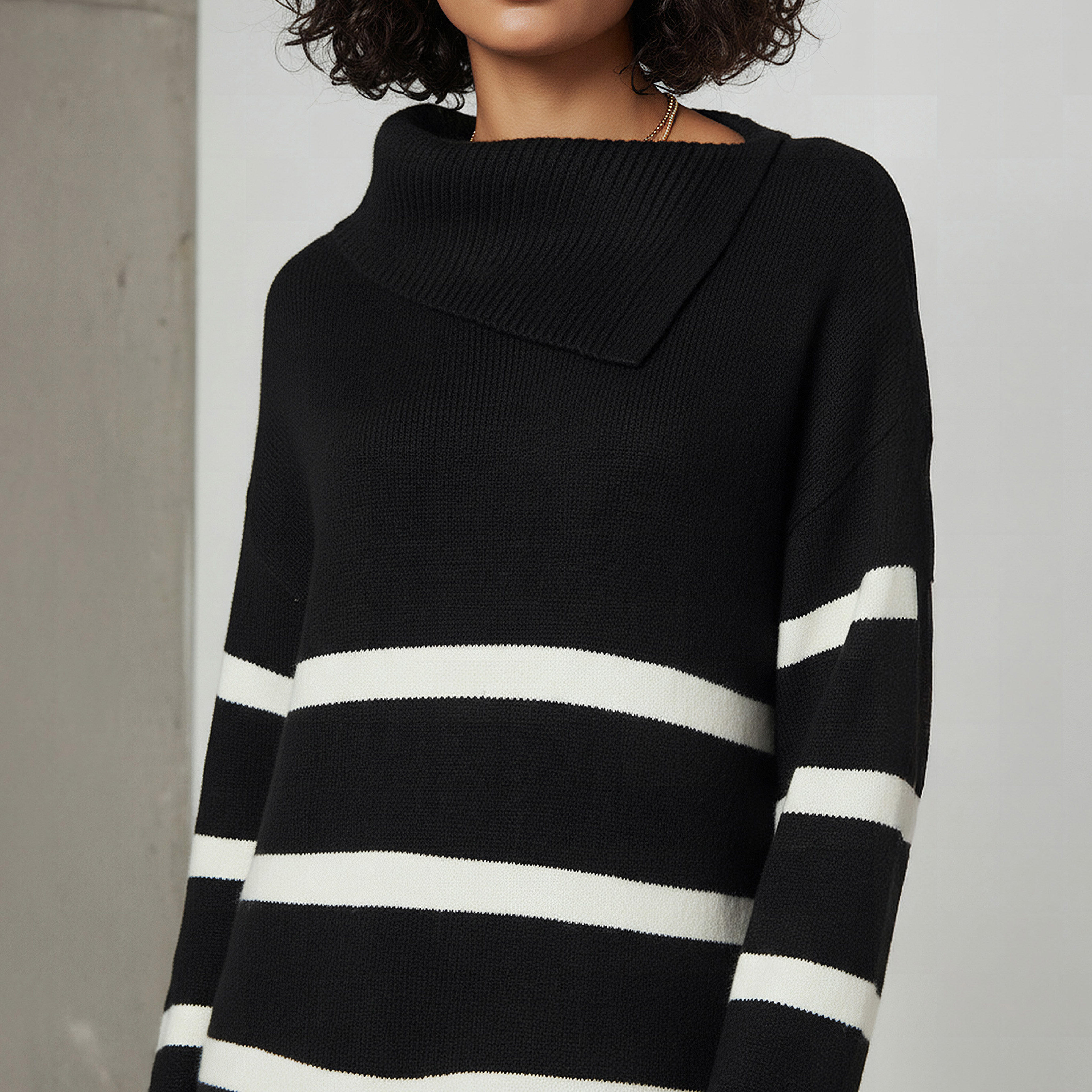 Striped Sweater Dress with Asymmetric Neck-women-clothing-dresses-image-8