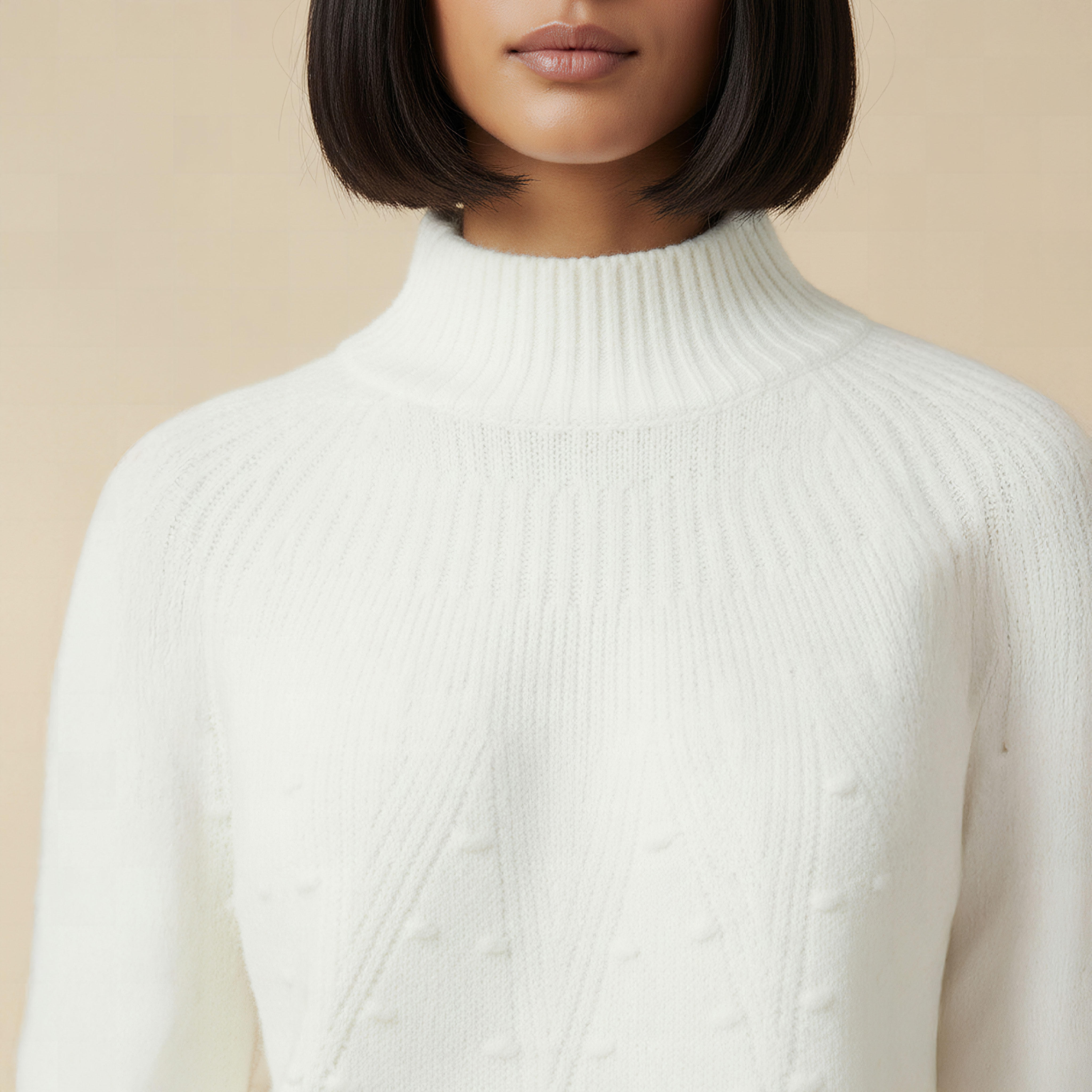 Yoke Detail Sweater with Long Sleeves-women-clothing-cardigansandjumpers-jumpers-image-4
