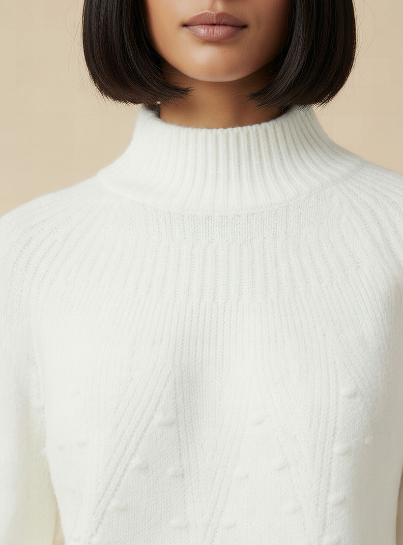 Yoke Detail Sweater with Long Sleeves-women-clothing-cardigansandjumpers-jumpers-image-4