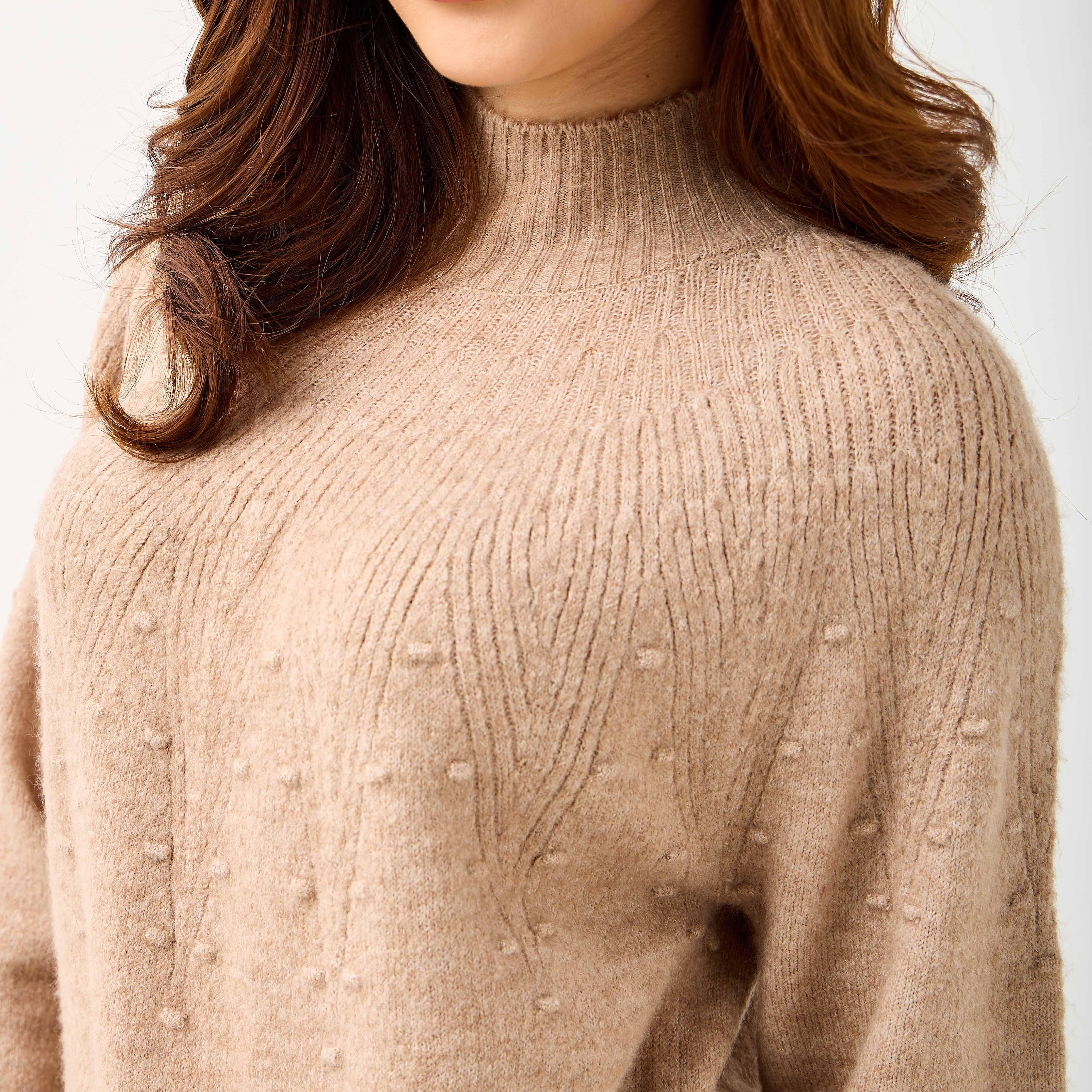 Yoke Detail Sweater with Long Sleeves-women-clothing-cardigansandjumpers-jumpers-image-4