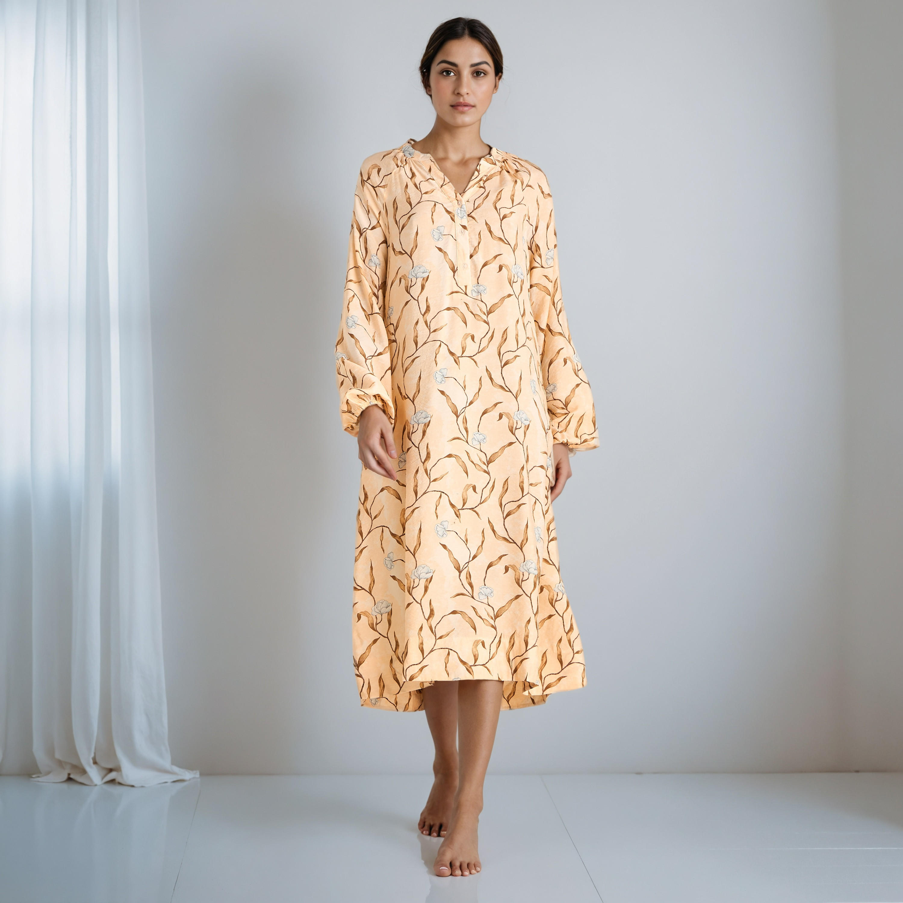 فستان ميدي بطبعات وأكمام طويلة-women-clothing-dresses-image-1