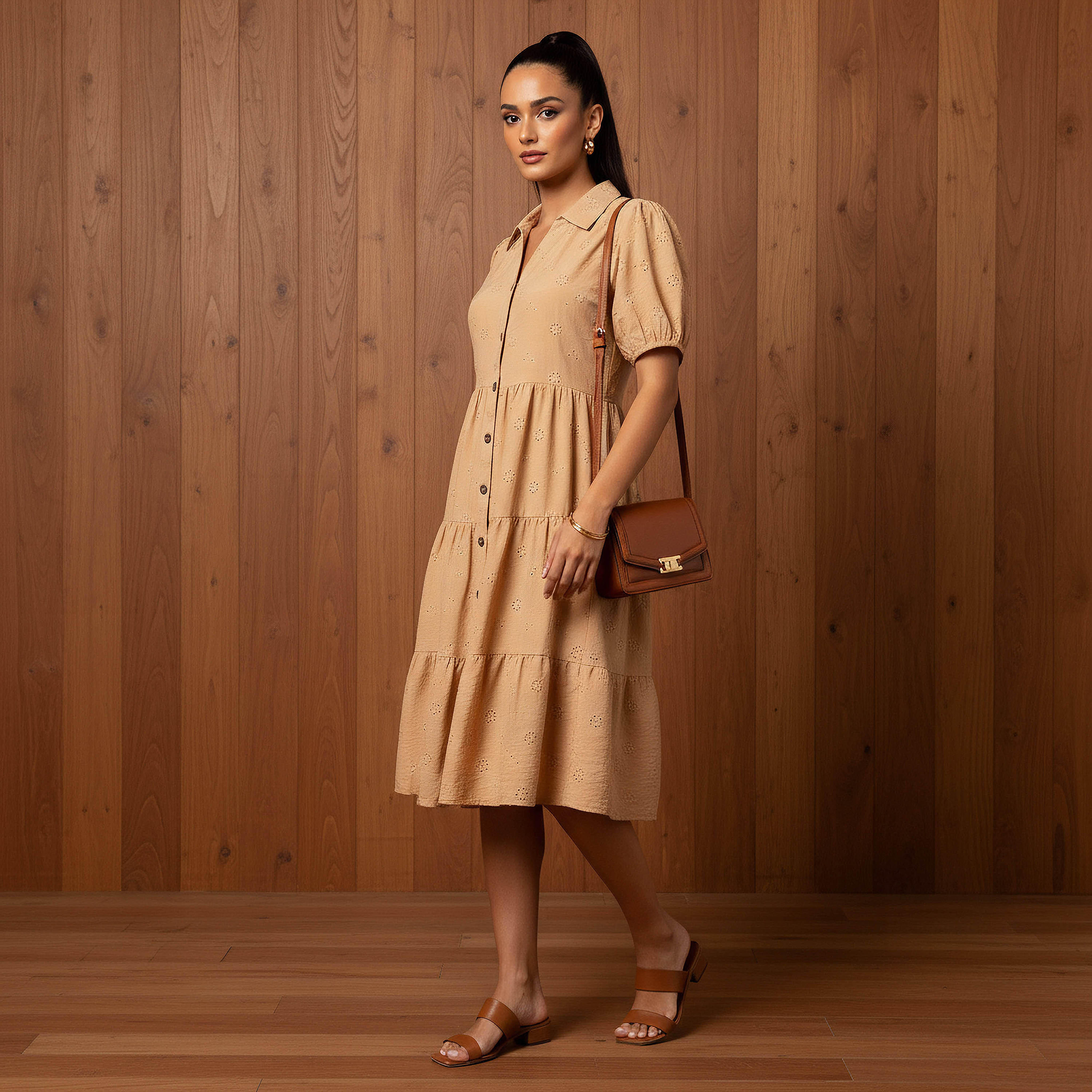Schiffli Textured Tiered Women Dress with Collar-PROMO_SP_AE_2FOR169_110625-image-2