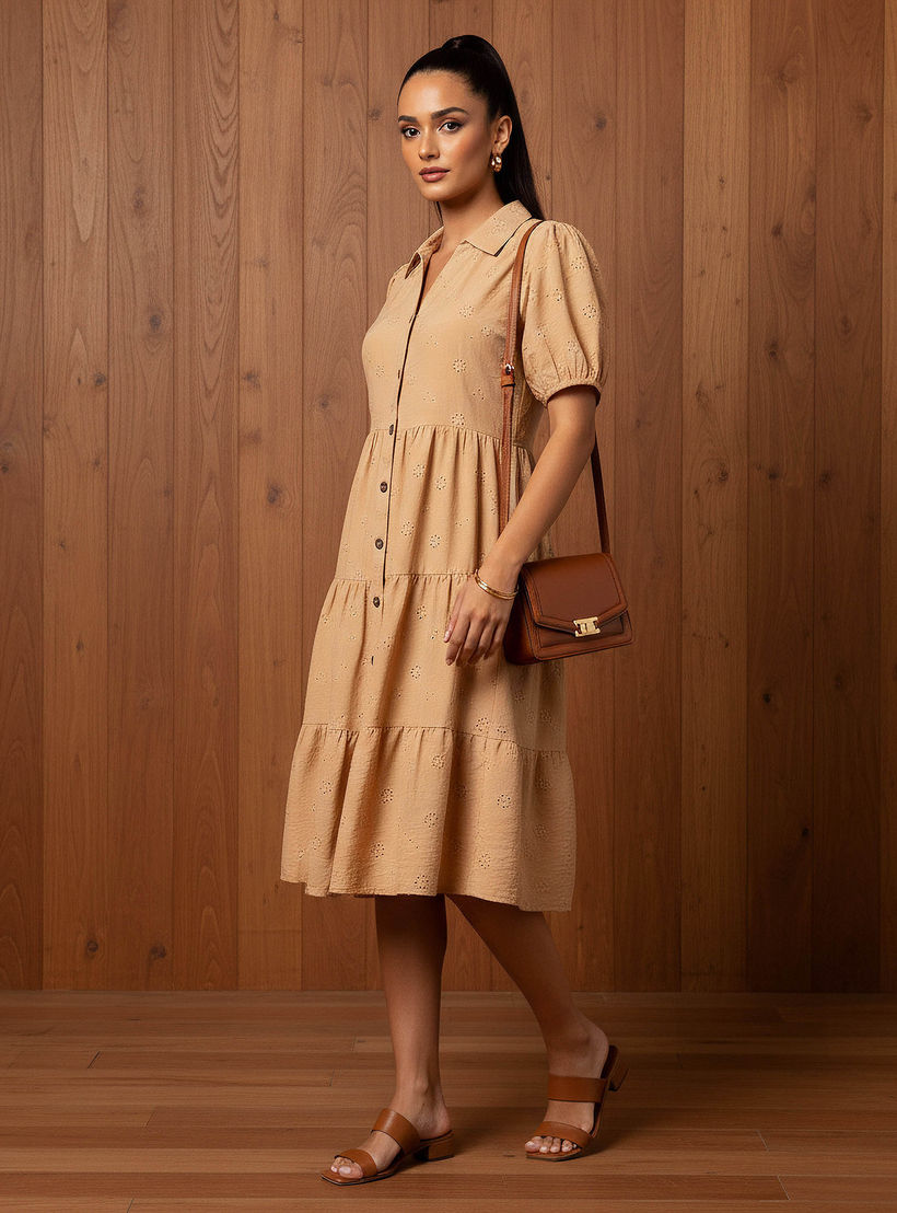 Schiffli Textured Tiered Women Dress with Collar-PROMO_SP_AE_2FOR169_110625-image-2