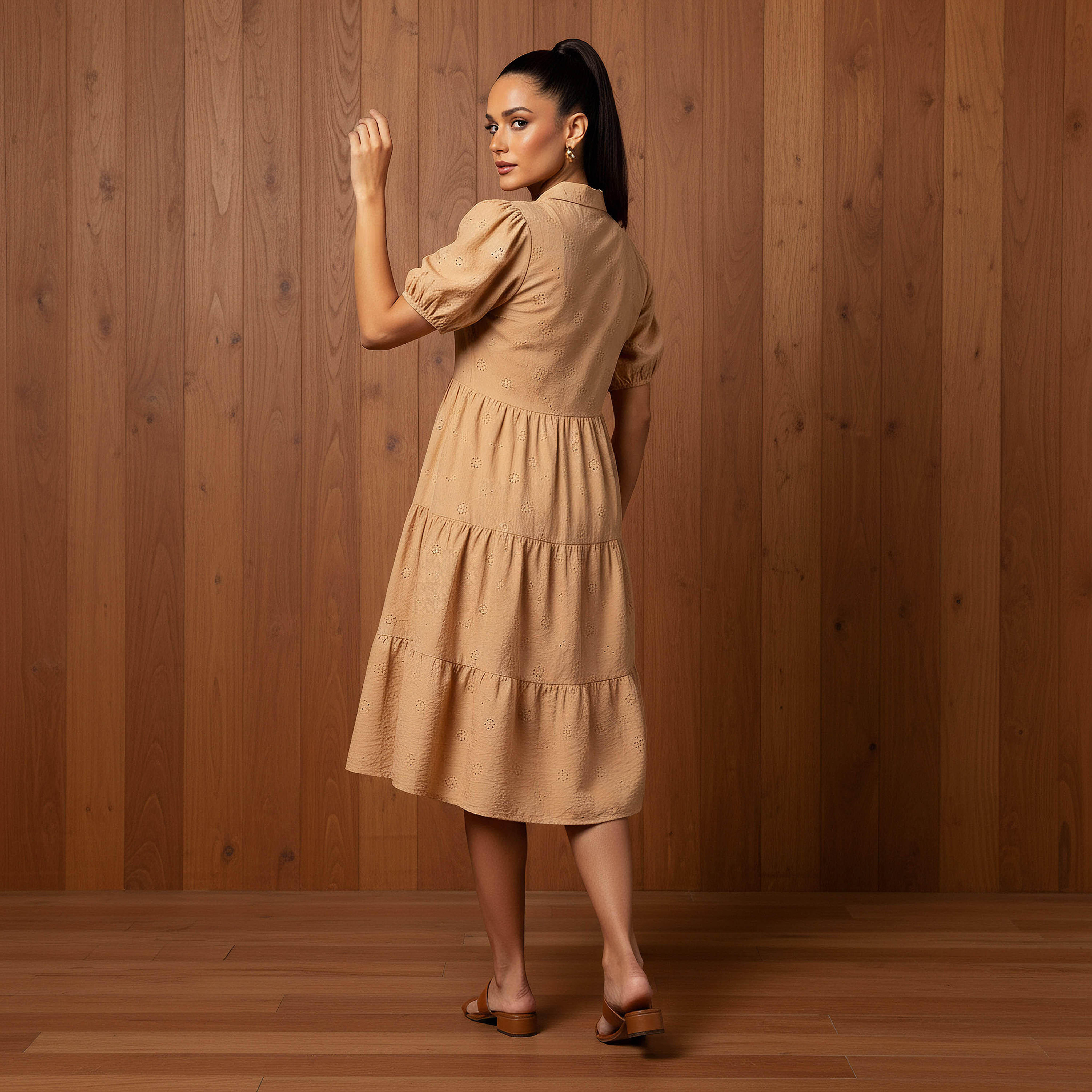 Schiffli Textured Tiered Women Dress with Collar-PROMO_SP_AE_2FOR169_110625-image-3