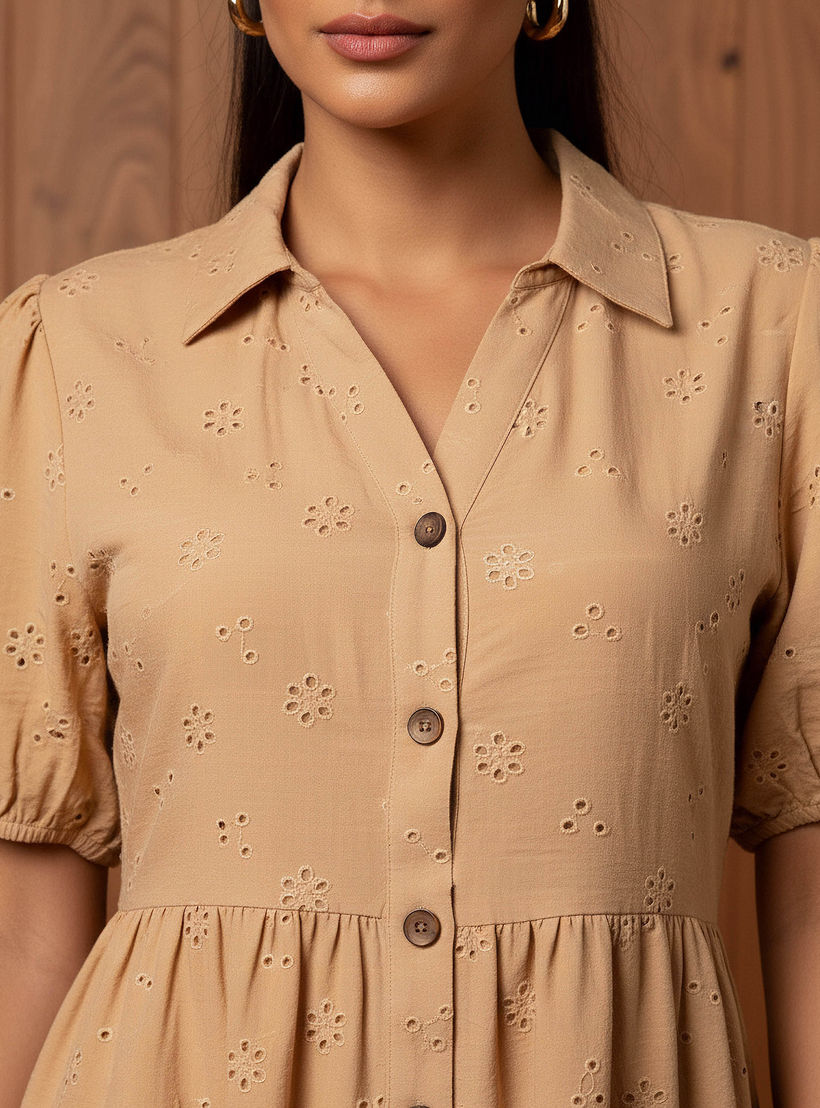Schiffli Textured Tiered Women Dress with Collar-PROMO_SP_AE_2FOR169_110625-image-4