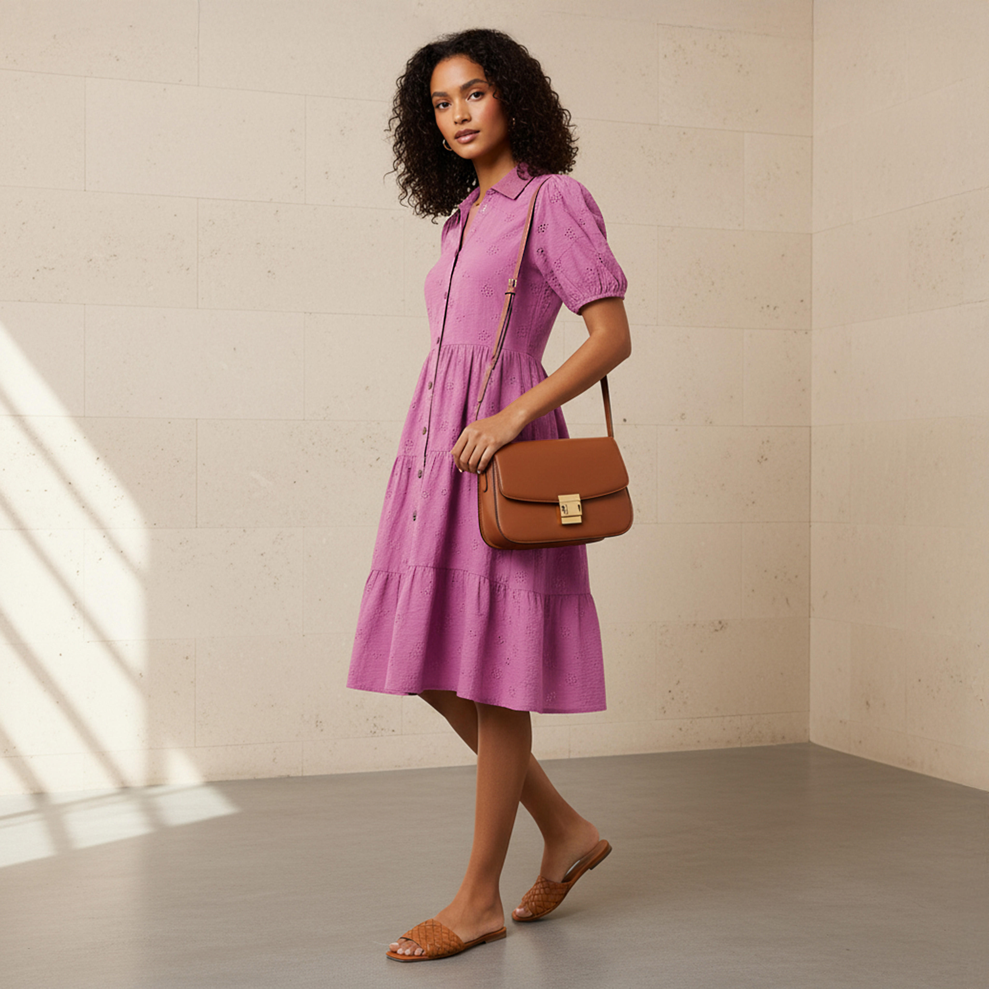 Schiffli Textured Tiered Women Dress with Collar-PROMO_SP_AE_2FOR169_110625-image-2