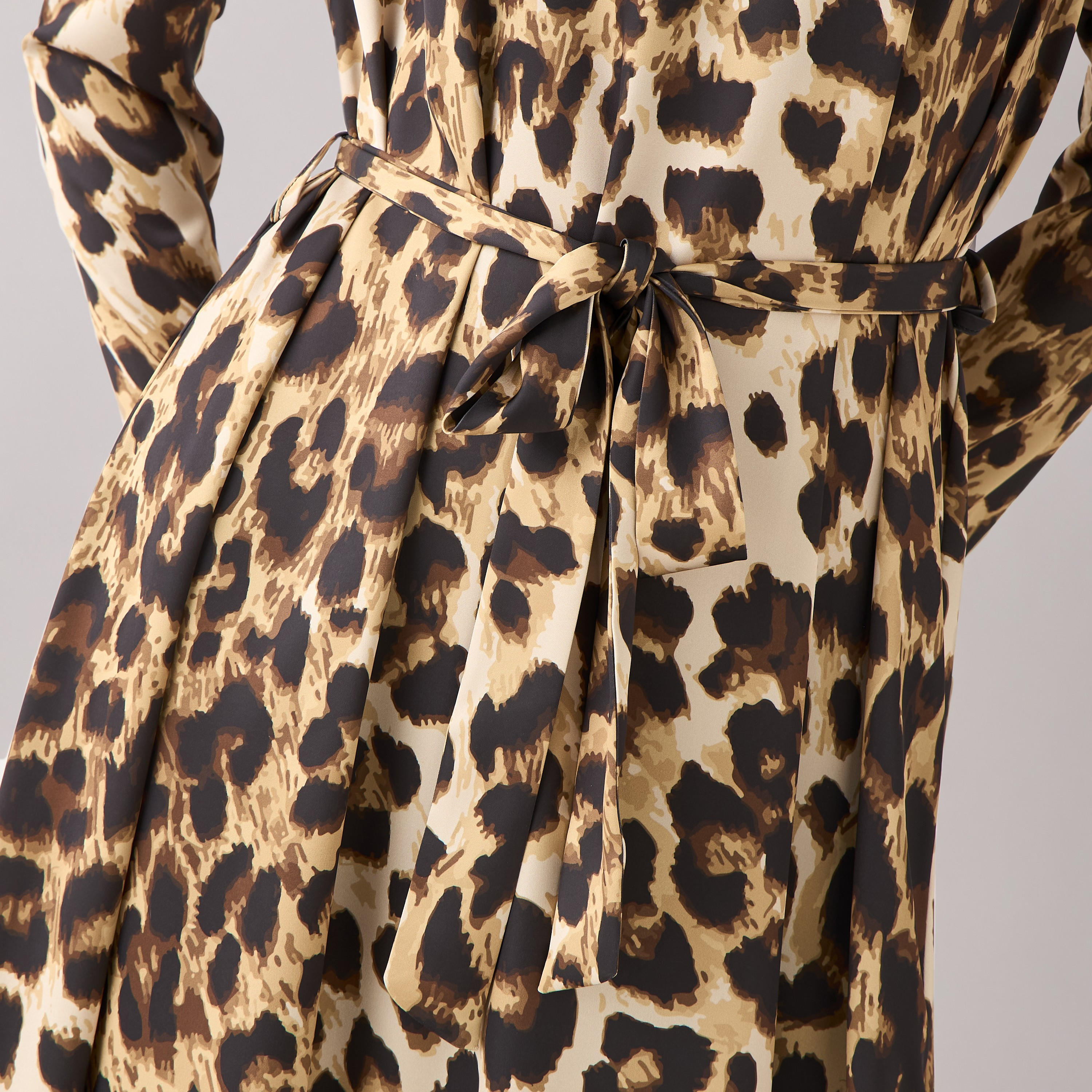 Animal Print Shirt Dress with Tie-Up Detail-women-clothing-dresses-image-6