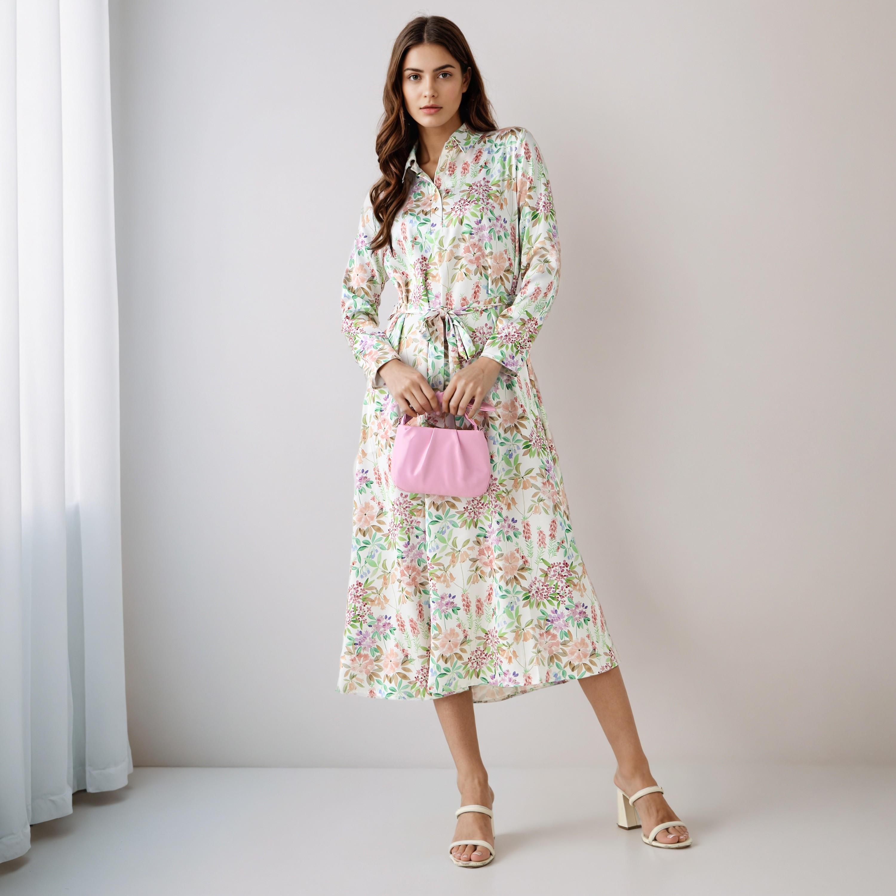 Floral Print Shirt Dress with Tie-Up Detail-PROMO_SP_AE_2FOR169_110625-image-1
