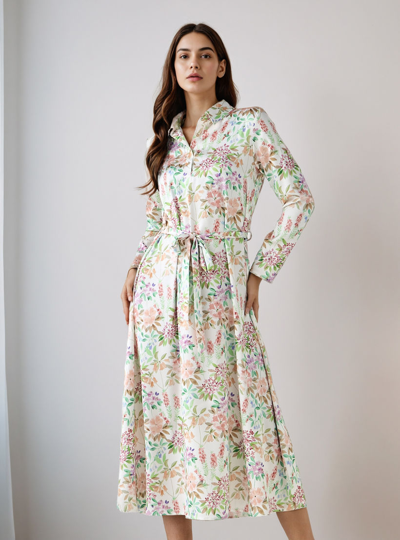 Floral Print Shirt Dress with Tie-Up Detail-PROMO_SP_AE_2FOR169_110625-image-2