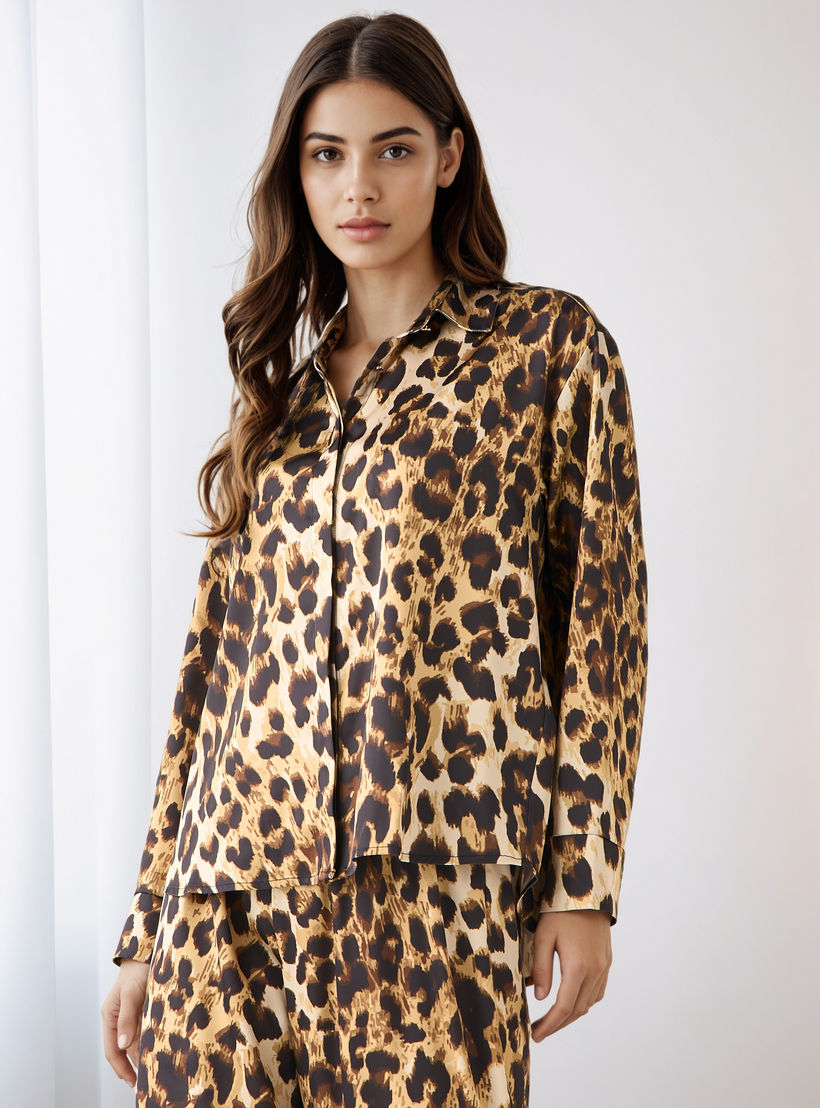 Coord Set with Shirt & Wide Leg Pants-women-clothing-coordsets-image-2