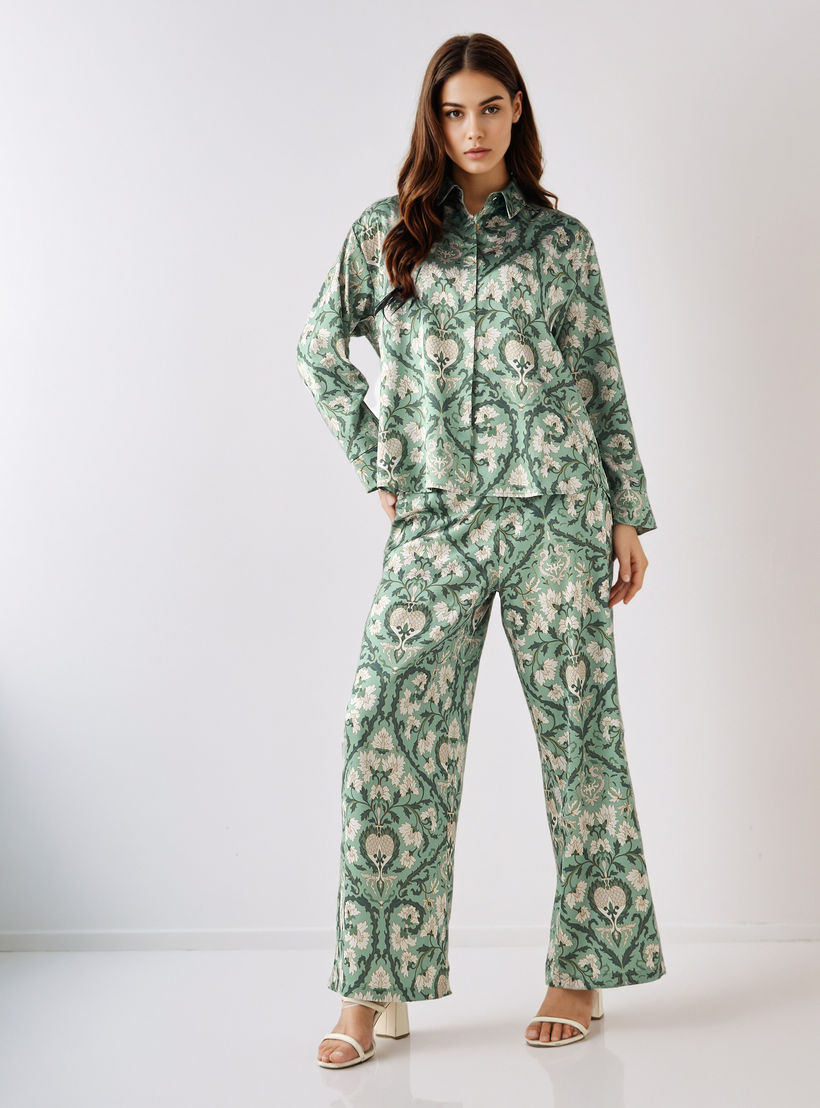طقم منسق قميص وبنطلون واسع الساق-women-clothing-coordsets-image-1