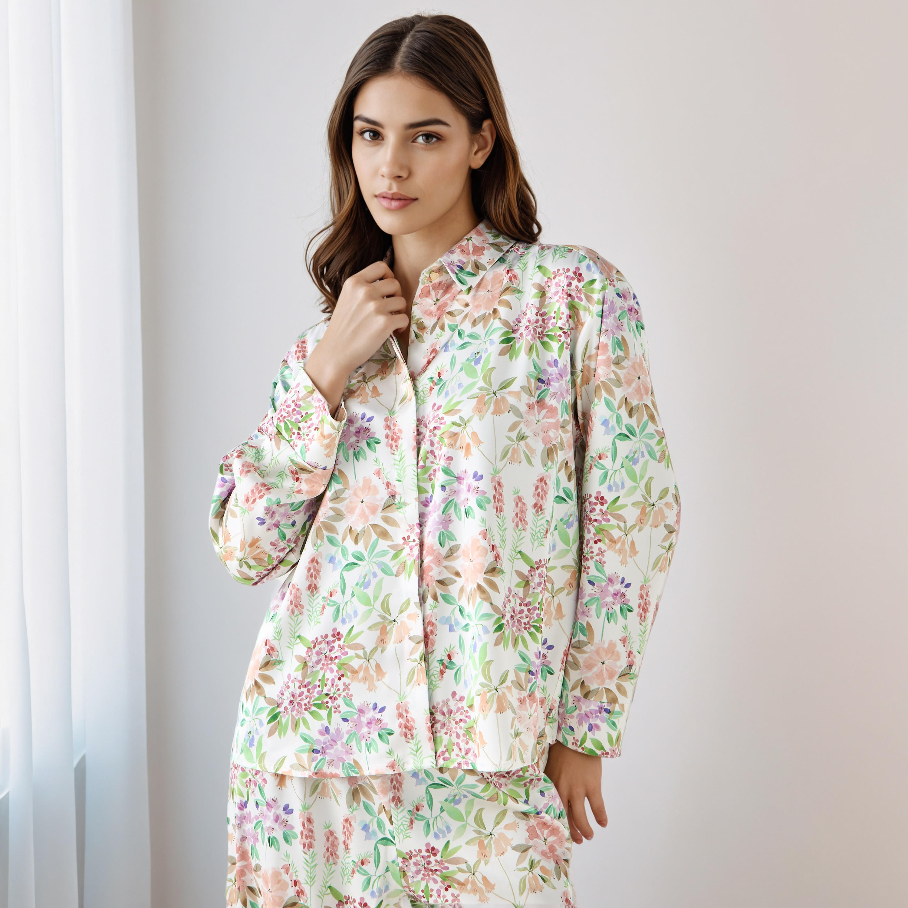 Coord Set with Shirt & Wide Leg Pants-women-clothing-coordsets-image-2