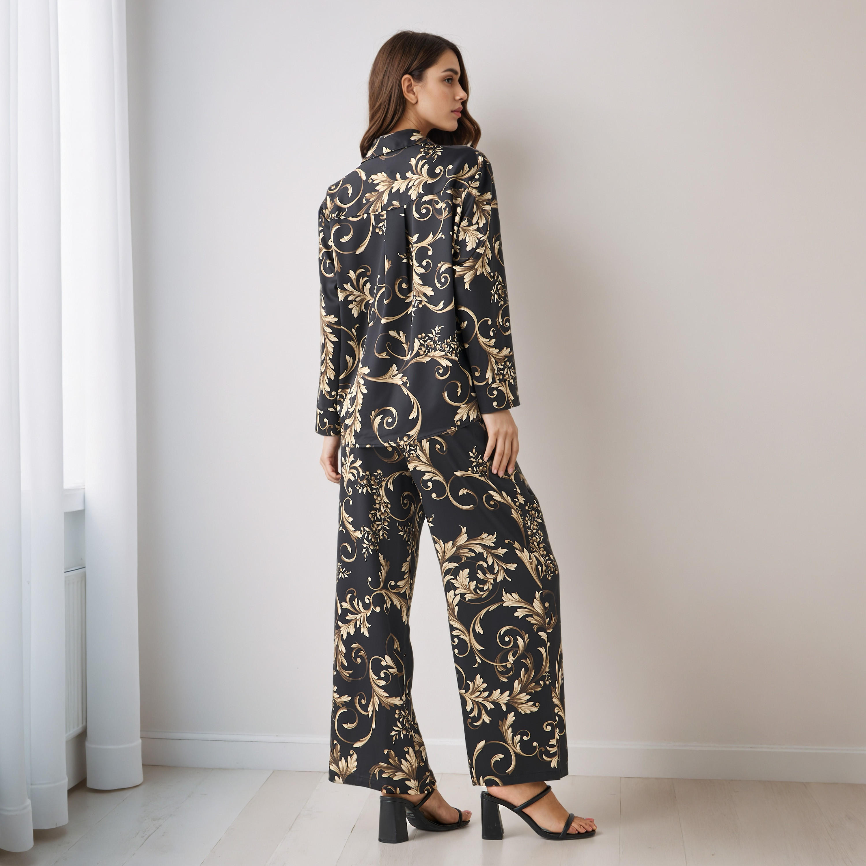 Coord Set with Shirt & Wide Leg Pants-women-clothing-coordsets-image-3