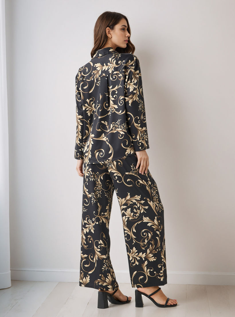 طقم منسق قميص وبنطلون واسع الساق-women-clothing-coordsets-image-3