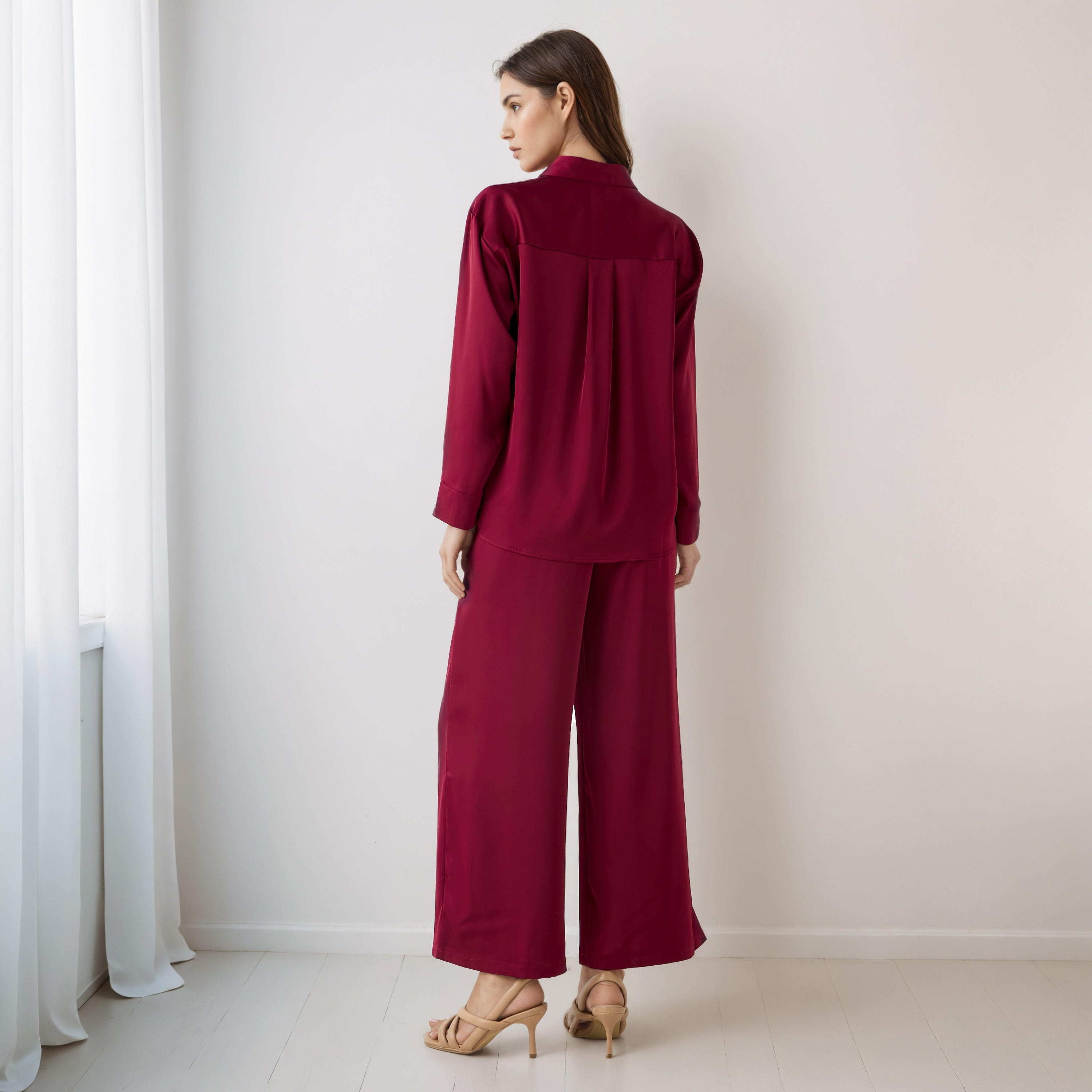 Coord Set with Shirt & Wide Leg Pants-women-clothing-coordsets-image-3