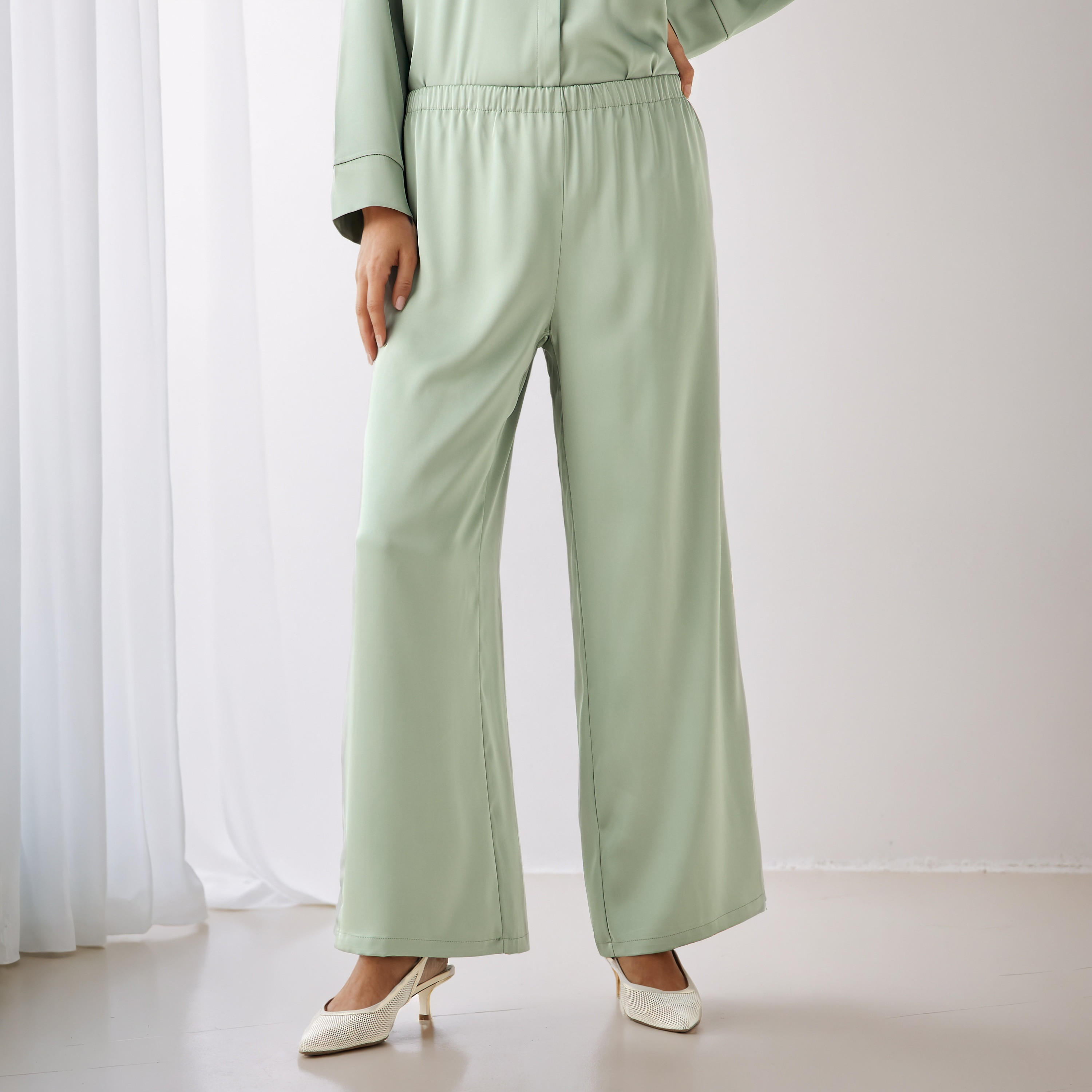 Coord Set with Shirt & Wide Leg Pants-women-clothing-coordsets-image-4