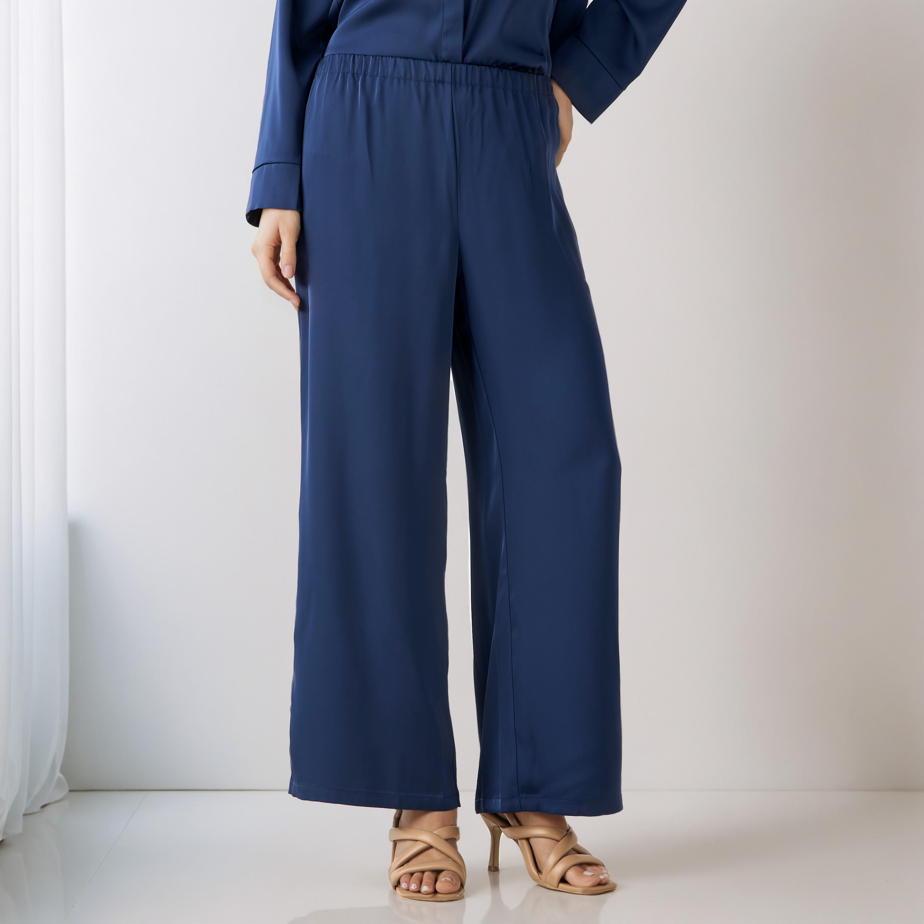 Coord Set with Shirt & Wide Leg Pants-women-clothing-coordsets-image-4