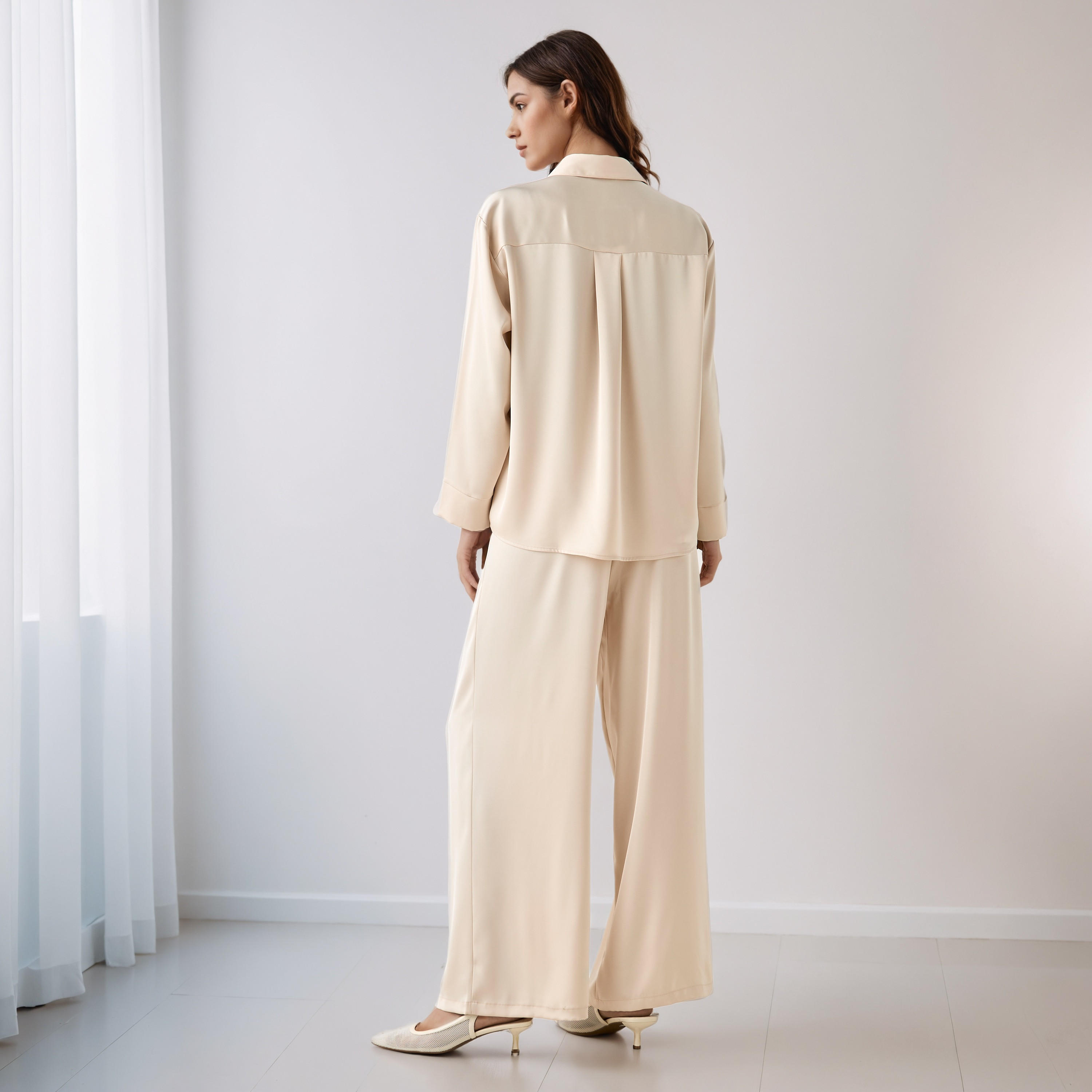 Coord Set with Shirt & Wide Leg Pants-women-clothing-coordsets-image-3